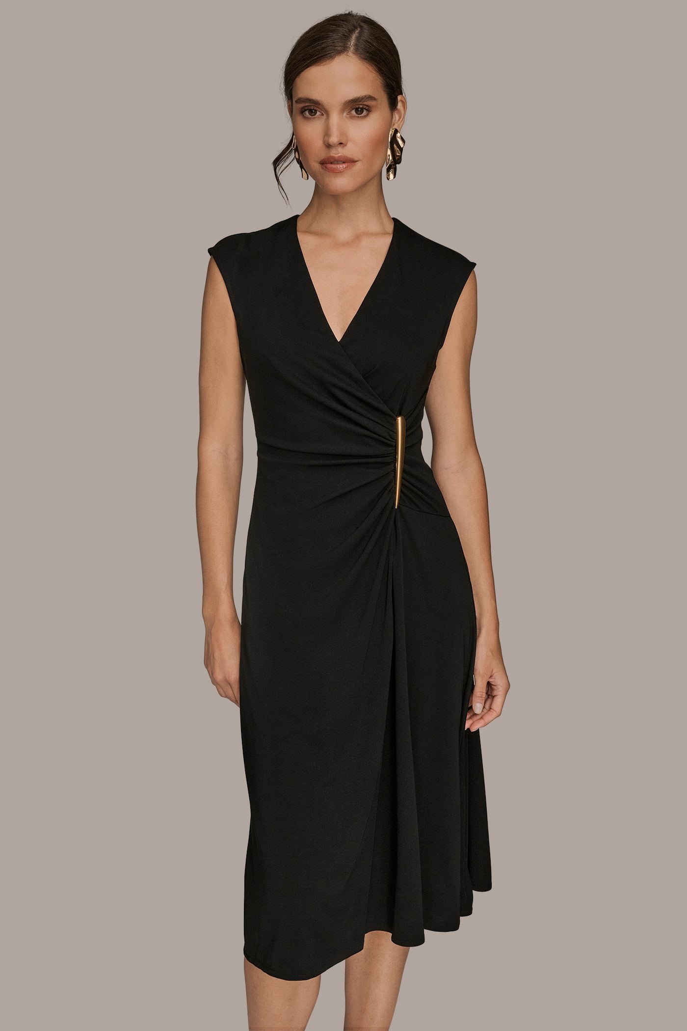 WRAP-EFFECT EMBELLISHED MIDI DRESS VIEW 4 | Office to Evening Dresses WRAP-EFFECT EMBELLISHED MIDI DRESS VIEW 4 | Office to Evening Dresses