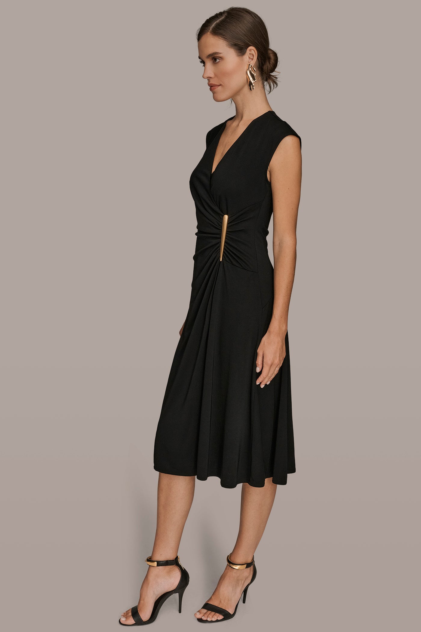 WRAP-EFFECT EMBELLISHED MIDI DRESS VIEW 3 | Office to Evening Dresses WRAP-EFFECT EMBELLISHED MIDI DRESS VIEW 3 | Office to Evening Dresses