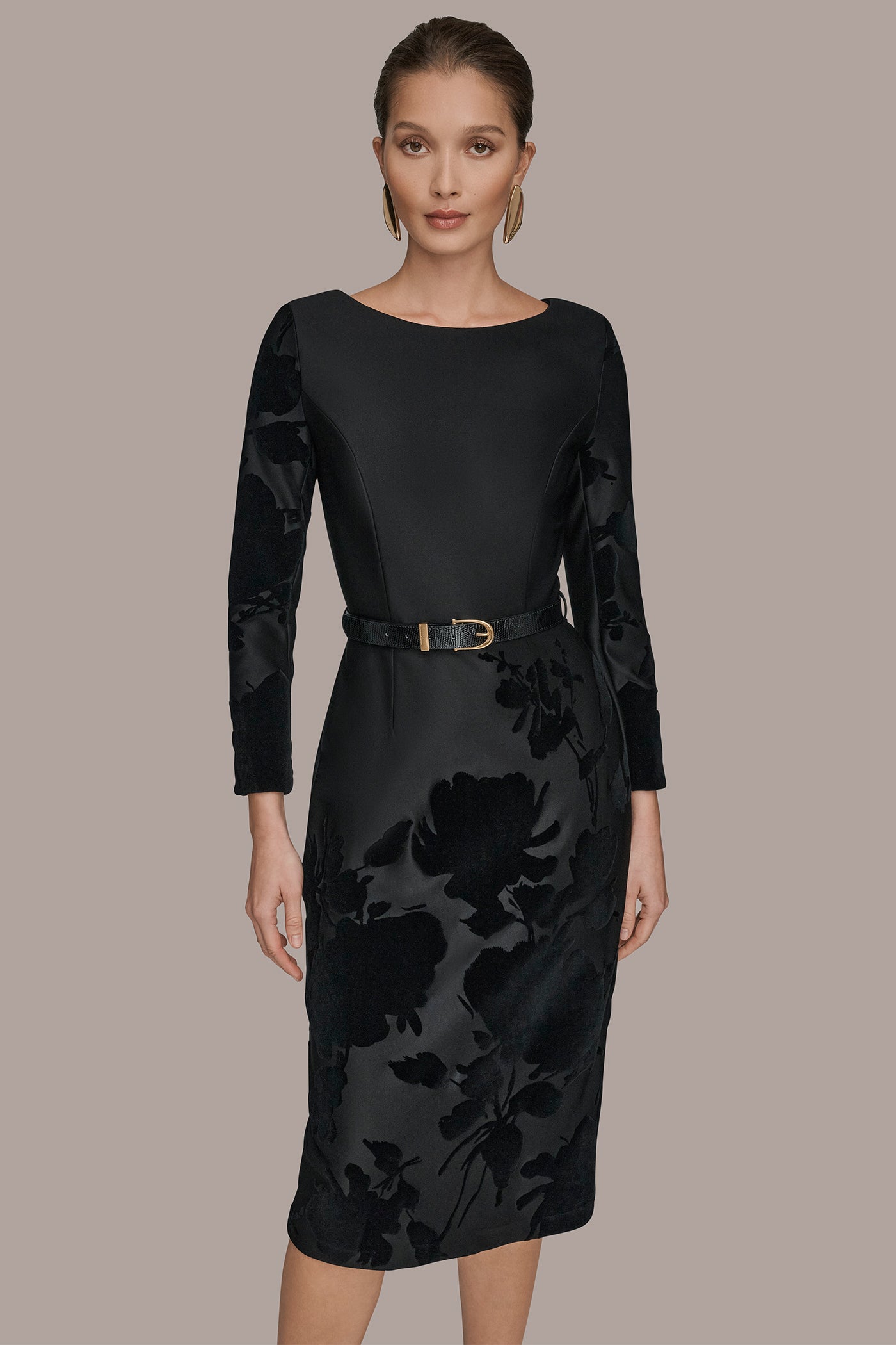 3/4 SLEEVE BOATNECK MIDI SHEATH DRESS VIEW 5 3/4 SLEEVE BOATNECK MIDI SHEATH DRESS VIEW 5