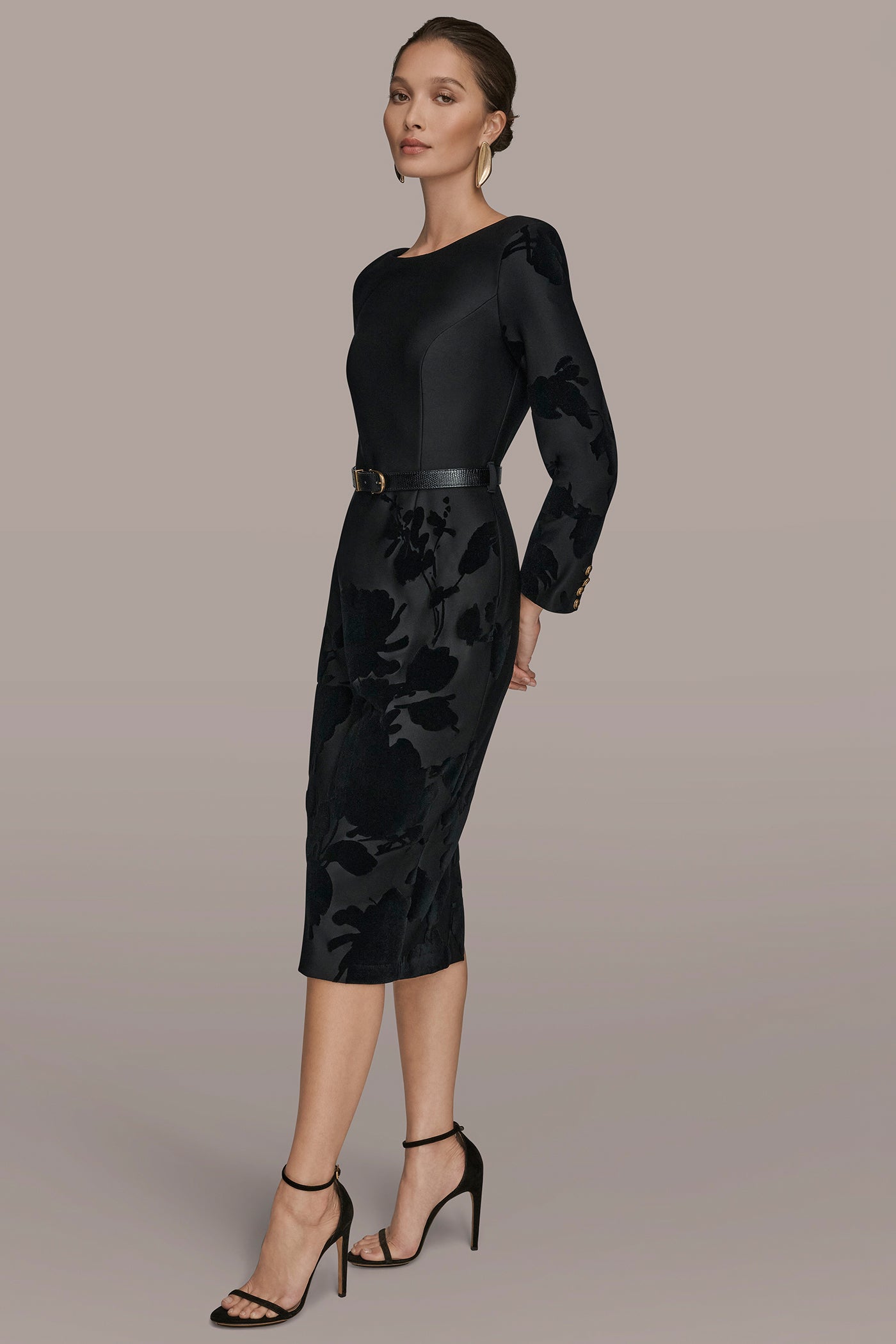 3/4 SLEEVE BOATNECK MIDI SHEATH DRESS VIEW 3 3/4 SLEEVE BOATNECK MIDI SHEATH DRESS VIEW 3