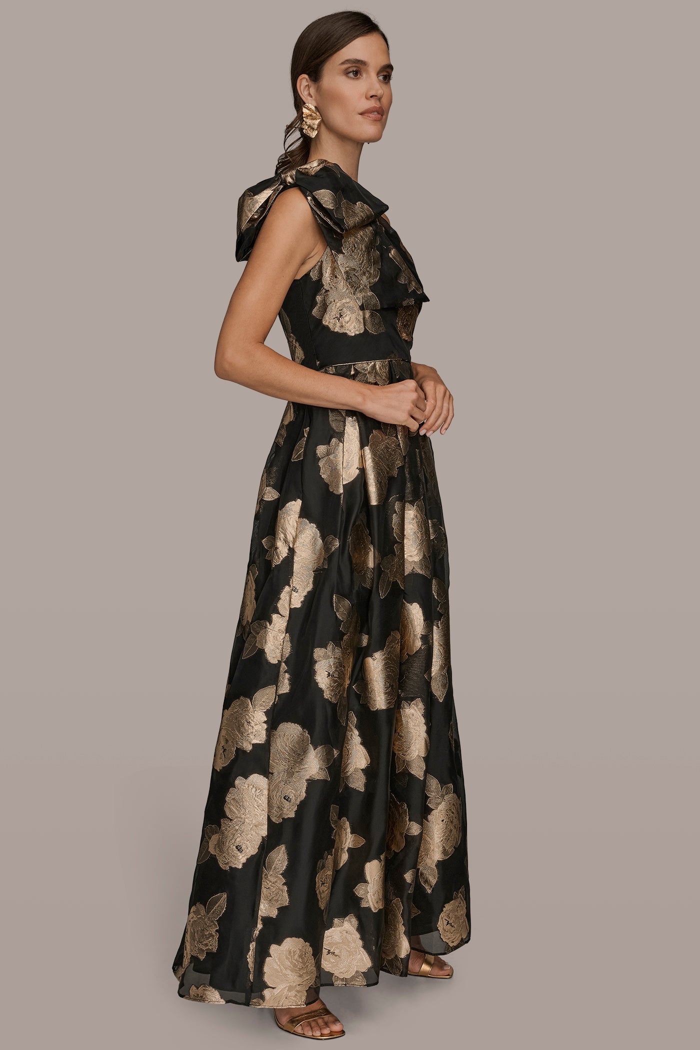 BOW-EMBELLISHED ONE-SHOULDER GOWN VIEW 3 | Black Dresses BOW-EMBELLISHED ONE-SHOULDER GOWN VIEW 3 | Black Dresses
