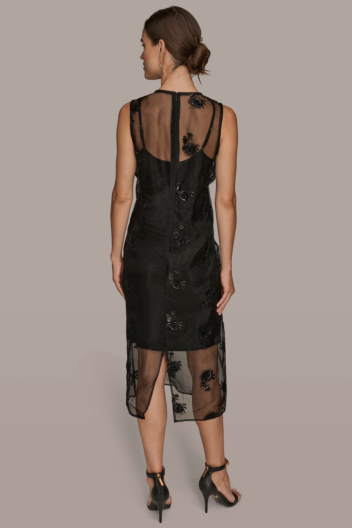 BEADED LAYERED MIDI SHEATH VIEW 3 | Black Dresses BEADED LAYERED MIDI SHEATH VIEW 3 | Black Dresses