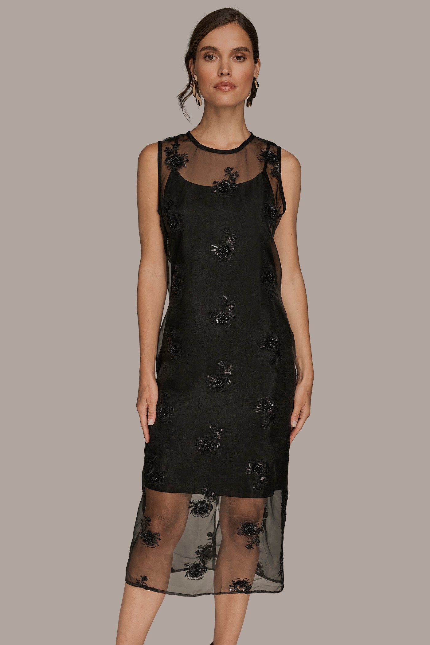 BEADED LAYERED MIDI SHEATH VIEW 6 | Black Dresses BEADED LAYERED MIDI SHEATH VIEW 6 | Black Dresses