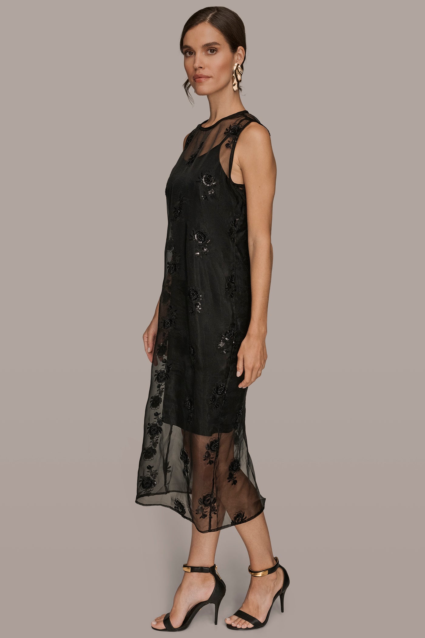 BEADED LAYERED MIDI SHEATH VIEW 4 | Black Dresses BEADED LAYERED MIDI SHEATH VIEW 4 | Black Dresses