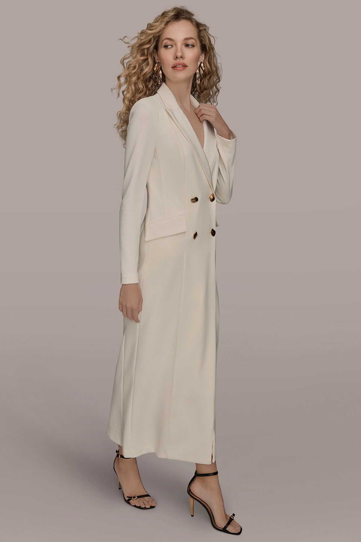 coat dress for women Long Sleeve Double Breasted Maxi Coat Dress | Gown
