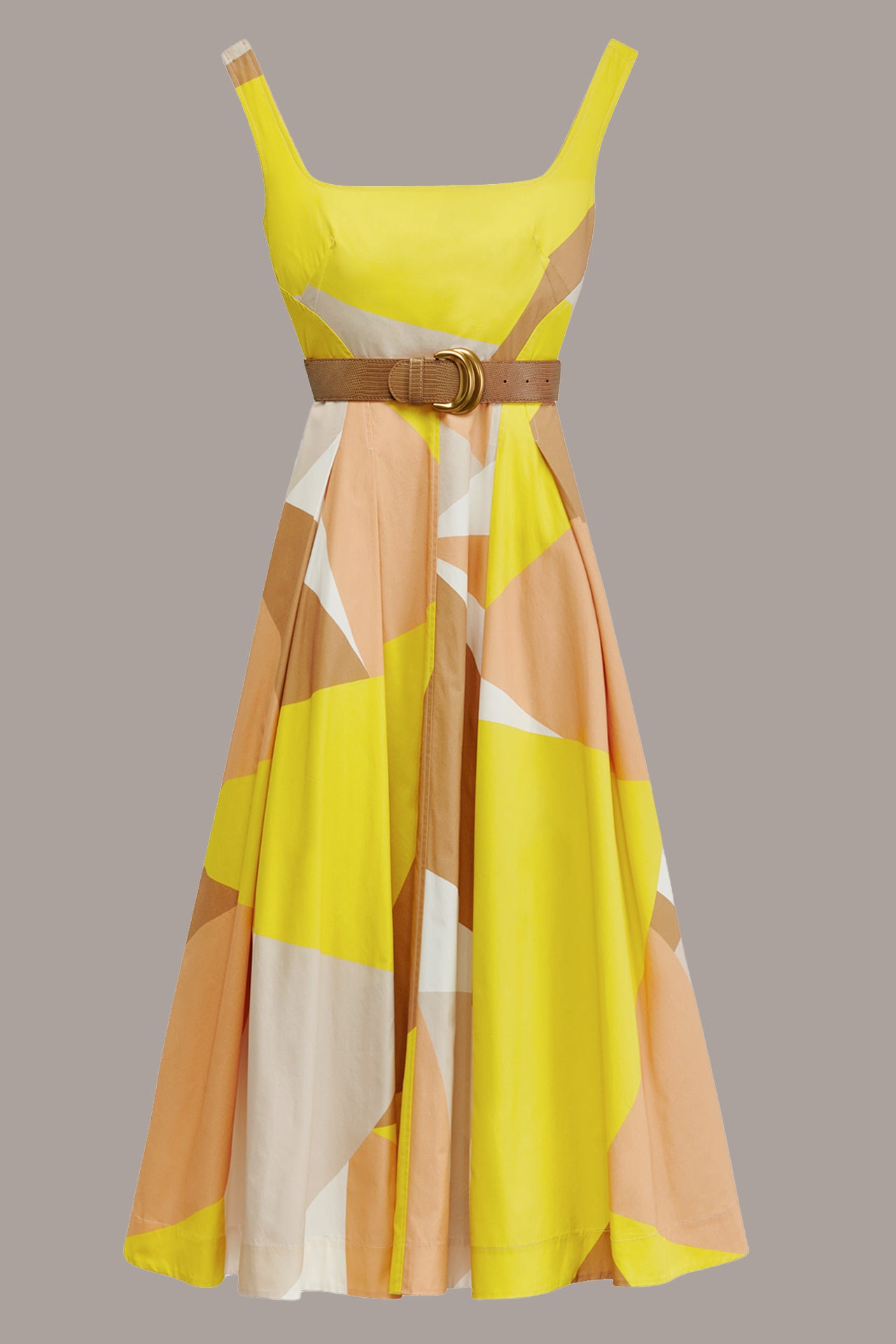 COLOR-BLOCK BELTED FIT AND FLARE DRESS VIEW 8 COLOR-BLOCK BELTED FIT AND FLARE DRESS VIEW 8