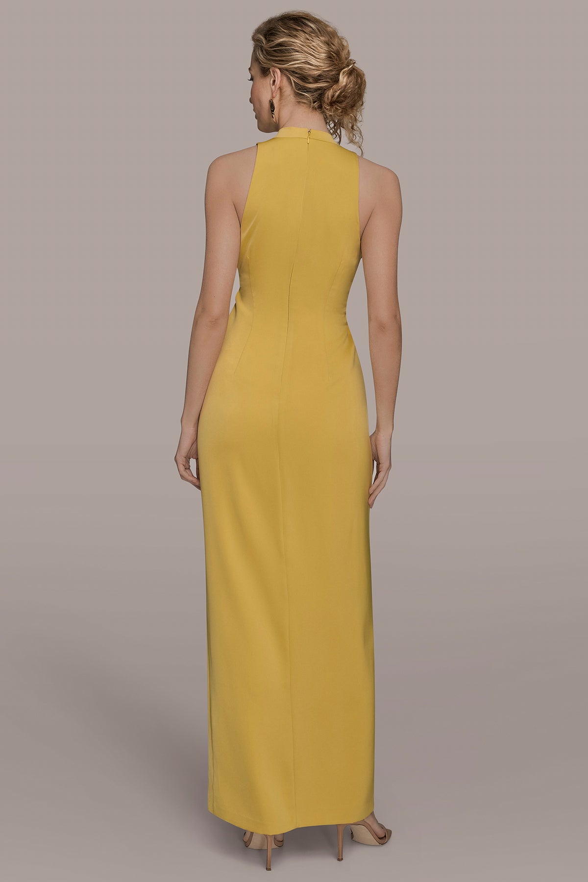 Donna Karan Women's V-Neck Sleeveless Dress - Chartreuse - 2