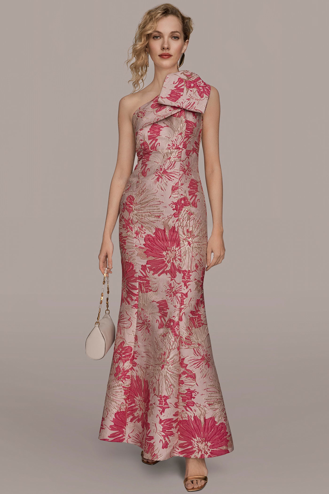 ONE SHOULDER BOW FLORAL GOWN | View 1 | Dresses & Jumpsuits ONE SHOULDER BOW FLORAL GOWN | View 1 | Dresses & Jumpsuits