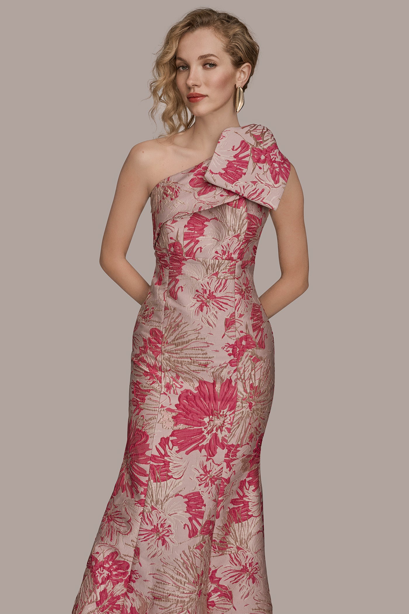 ONE SHOULDER BOW FLORAL GOWN VIEW 4 | Dresses & Jumpsuits ONE SHOULDER BOW FLORAL GOWN VIEW 4 | Dresses & Jumpsuits