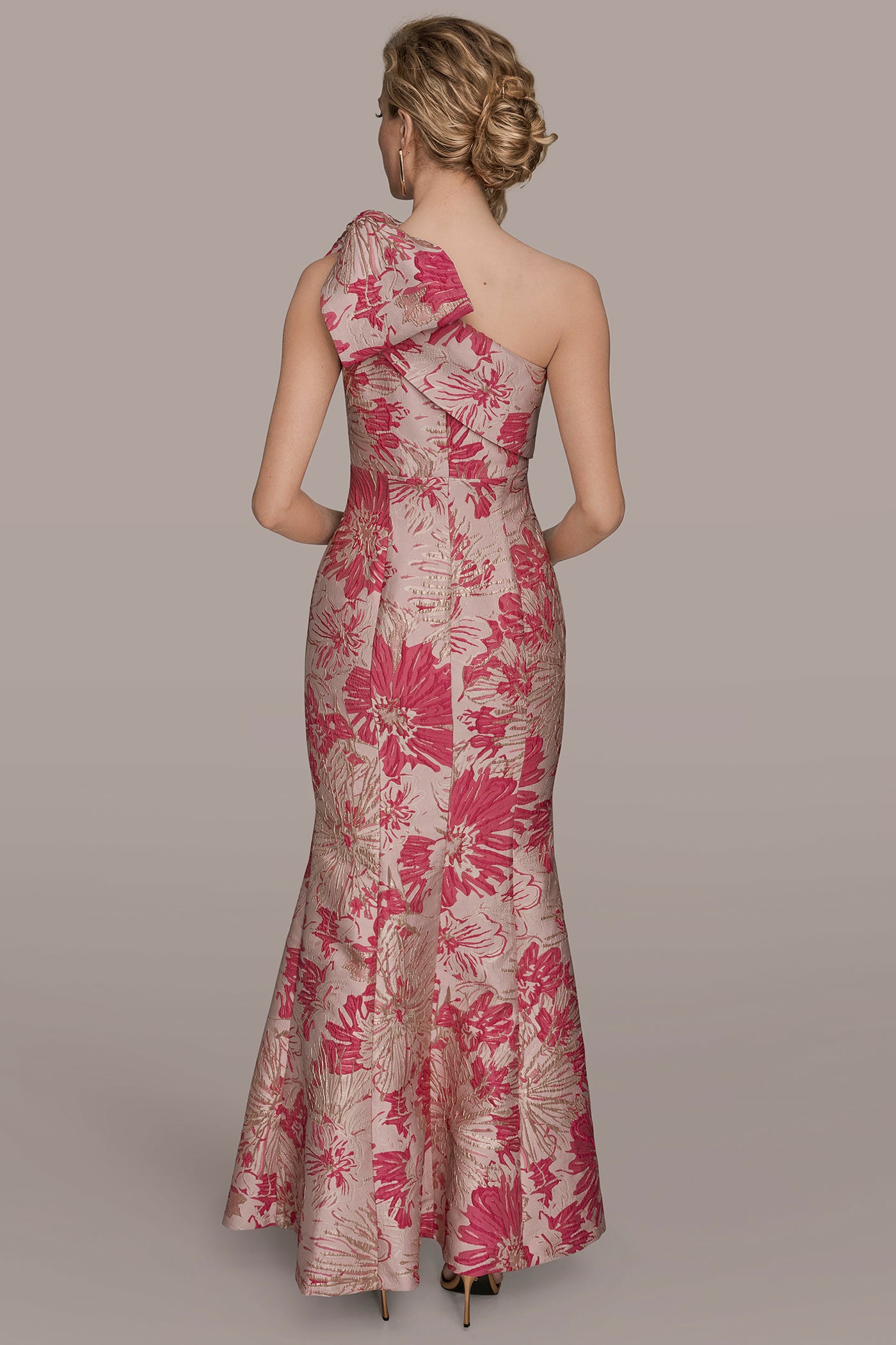 ONE SHOULDER BOW FLORAL GOWN | View 2 | Dresses & Jumpsuits ONE SHOULDER BOW FLORAL GOWN | View 2 | Dresses & Jumpsuits