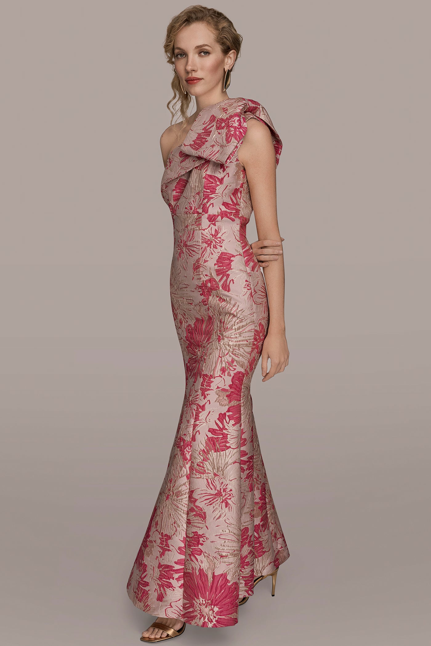 ONE SHOULDER BOW FLORAL GOWN VIEW 3 | Dresses & Jumpsuits ONE SHOULDER BOW FLORAL GOWN VIEW 3 | Dresses & Jumpsuits