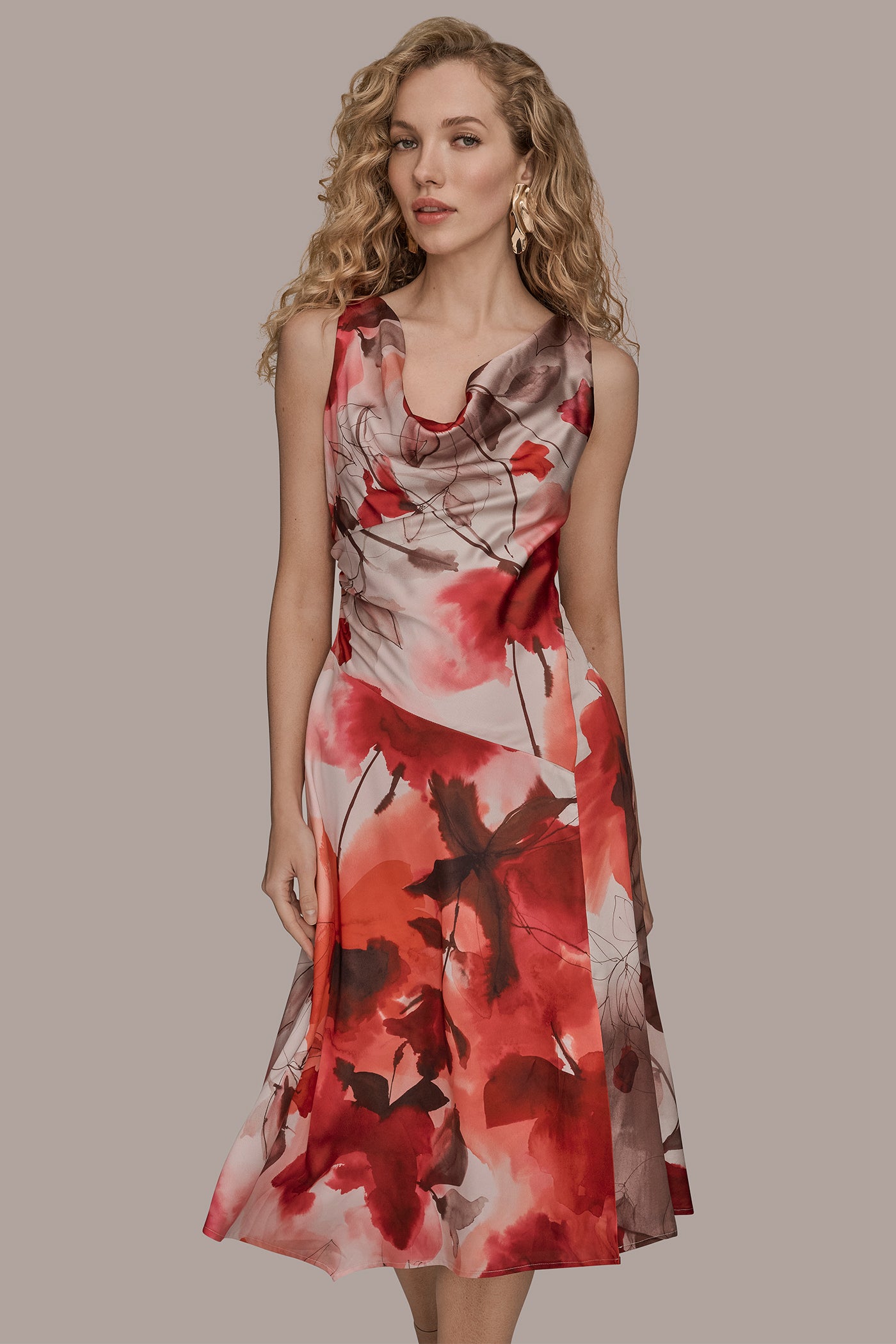 SLEEVELESS COWL NECK FLORAL A LINE MIDI VIEW 6 | Dresses & Jumpsuits SLEEVELESS COWL NECK FLORAL A LINE MIDI VIEW 6 | Dresses & Jumpsuits