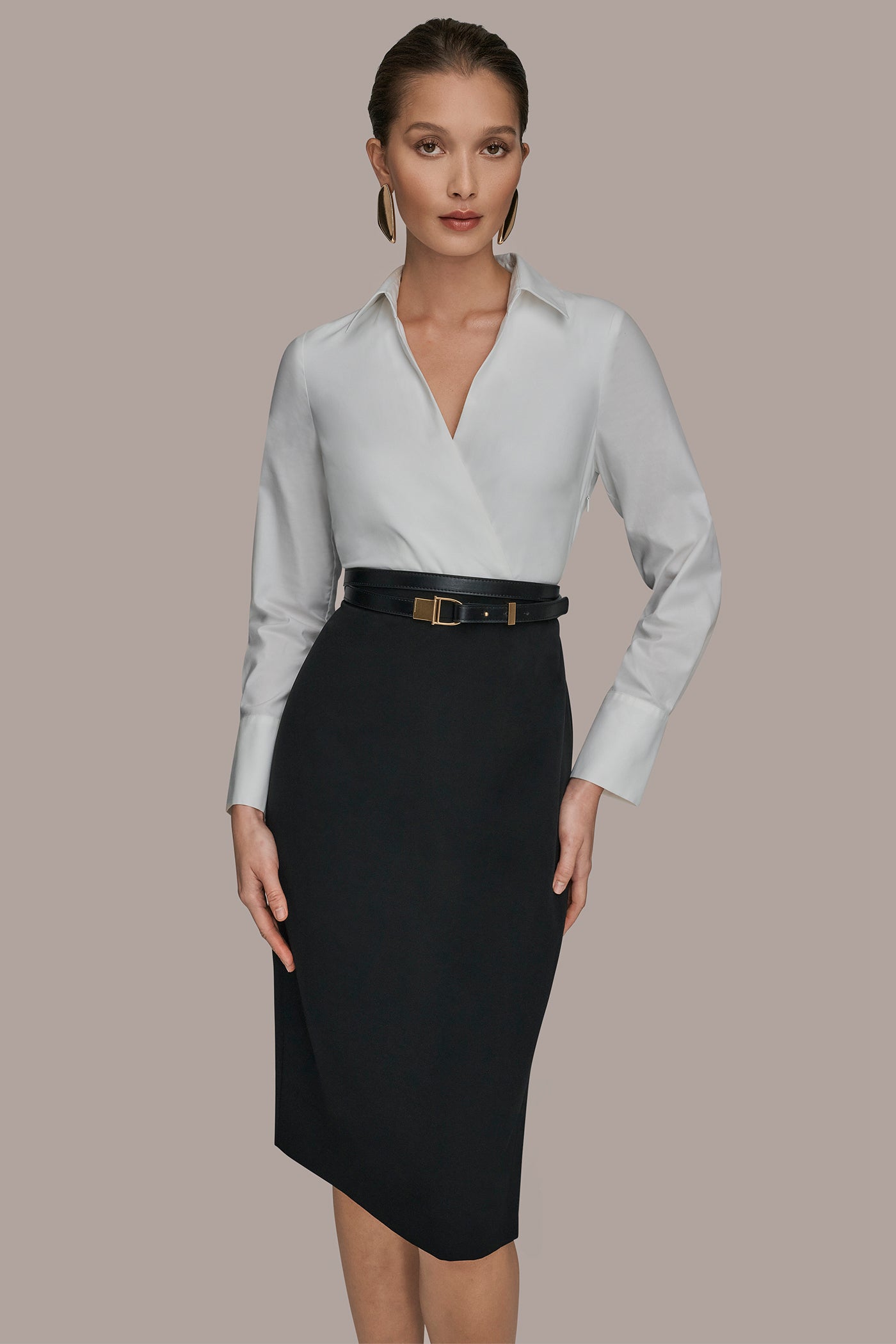 LONG-SLEEVE WRAP-EFFECT MIDI SHIRT DRESS VIEW 8 | New clothing LONG-SLEEVE WRAP-EFFECT MIDI SHIRT DRESS VIEW 8 | New clothing