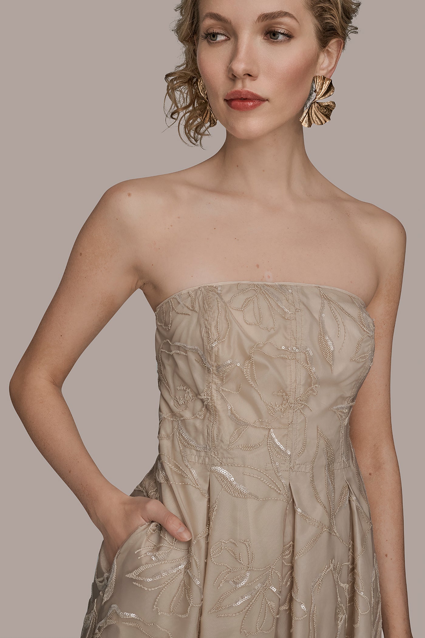 STRAPLESS FIT AND FLARE COCKTAIL DRESS VIEW 4 | Dresses & Jumpsuits STRAPLESS FIT AND FLARE COCKTAIL DRESS VIEW 4 | Dresses & Jumpsuits