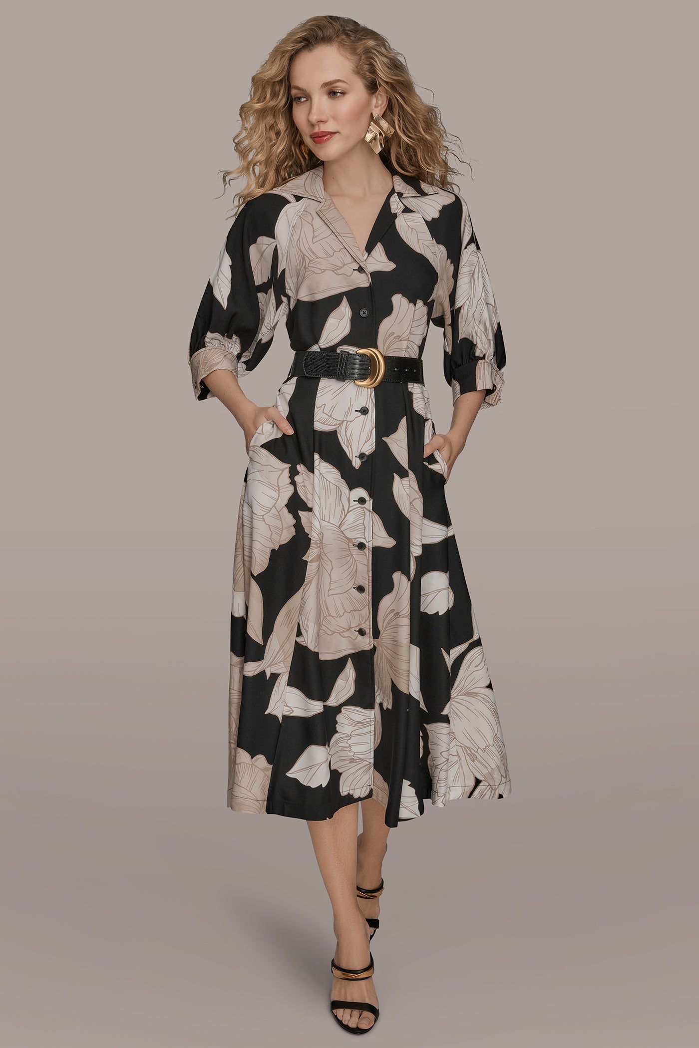 FLORAL MIDI SHIRT DRESS | View 1 | Essential Dresses FLORAL MIDI SHIRT DRESS | View 1 | Essential Dresses