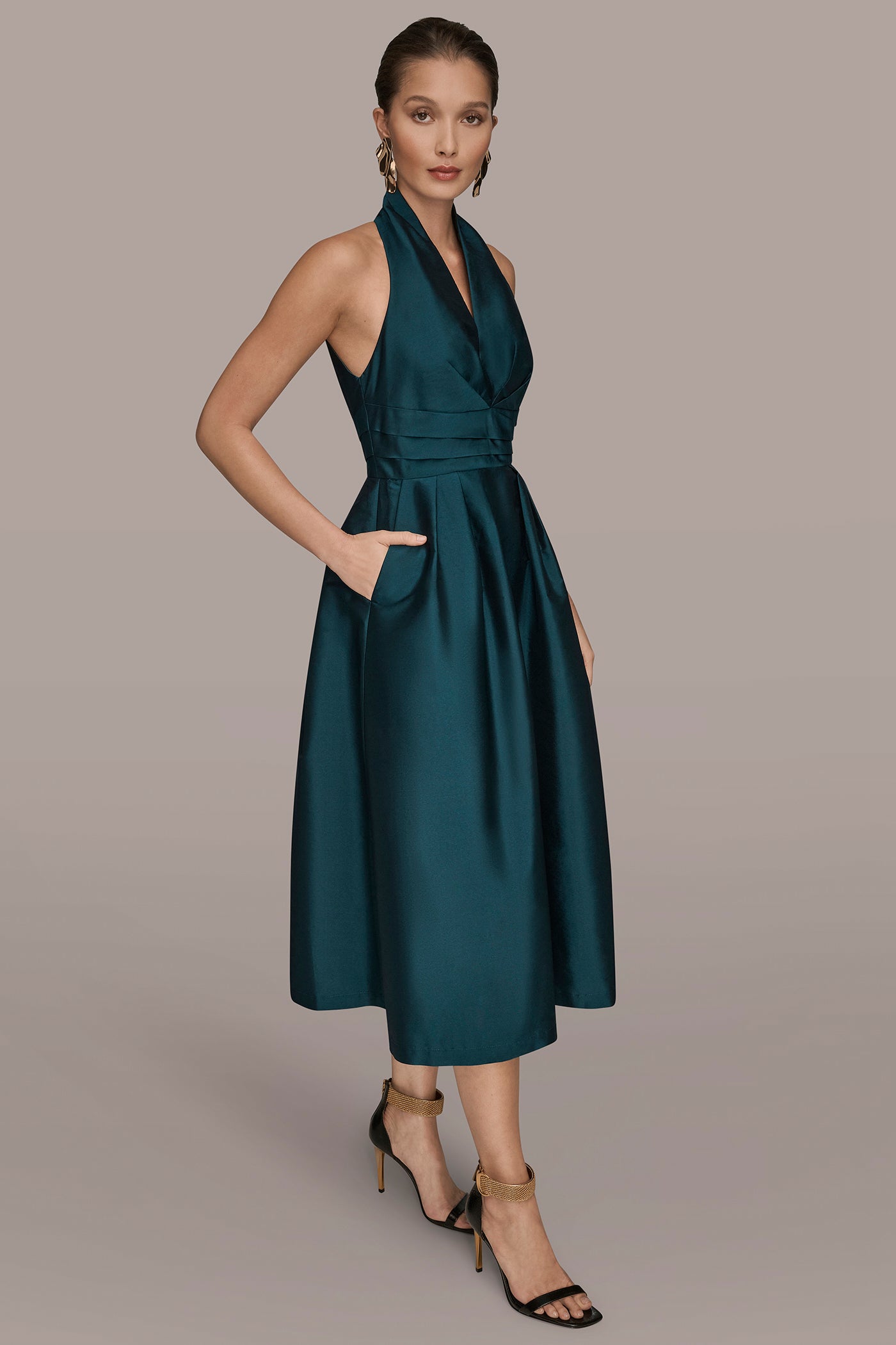 HALTER NECK A LINE COCKTAIL DRESS VIEW 3 HALTER NECK A LINE COCKTAIL DRESS VIEW 3