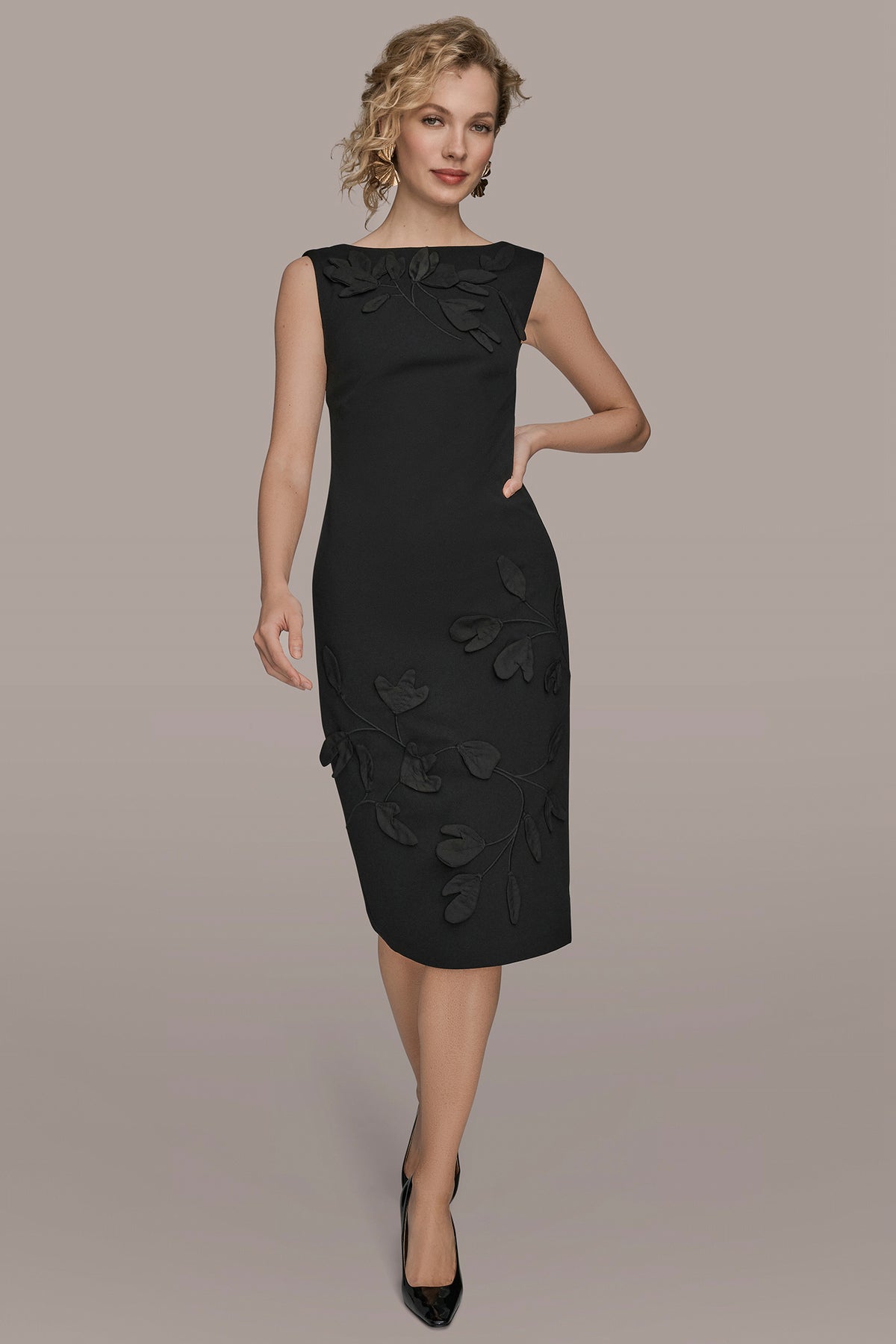 Floral Appliqu Sleeveless Sheath Dress | Sheath Dress | Donna Karan Floral Appliqu Sleeveless Sheath Dress | Sheath Dress | Donna Karan