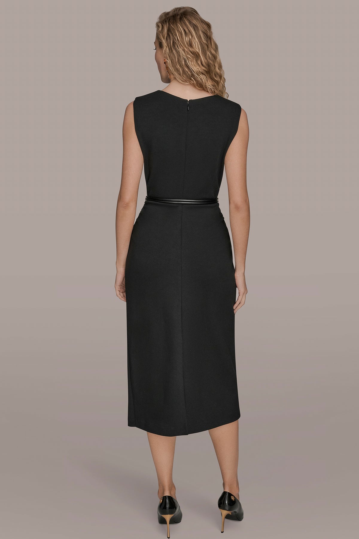 Sleeveless Crew Neck Midi Sheath Dress | Sheath Dress
