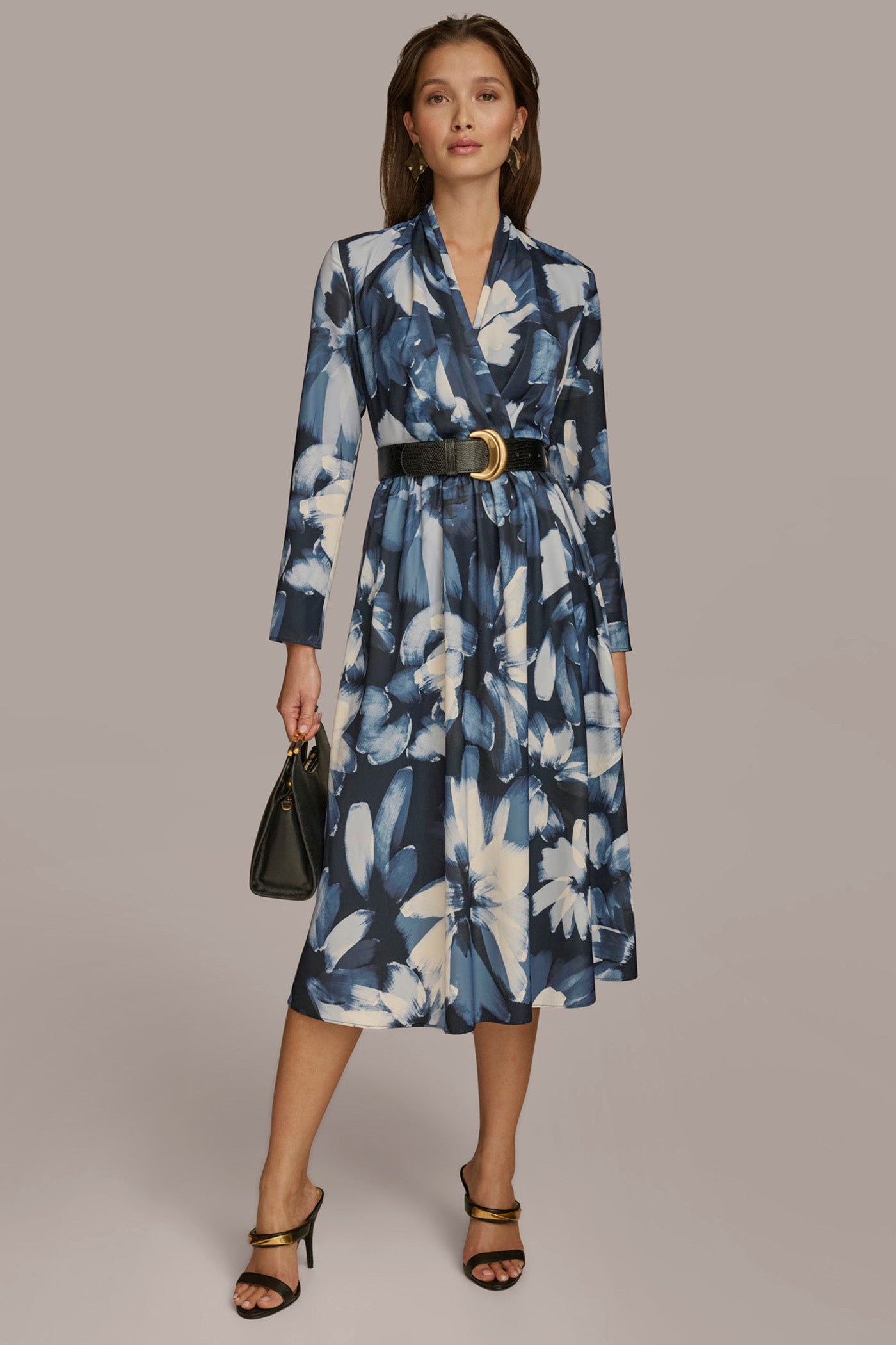 FLORAL BELTED A LINE MIDI DRESS VIEW 5 FLORAL BELTED A LINE MIDI DRESS VIEW 5