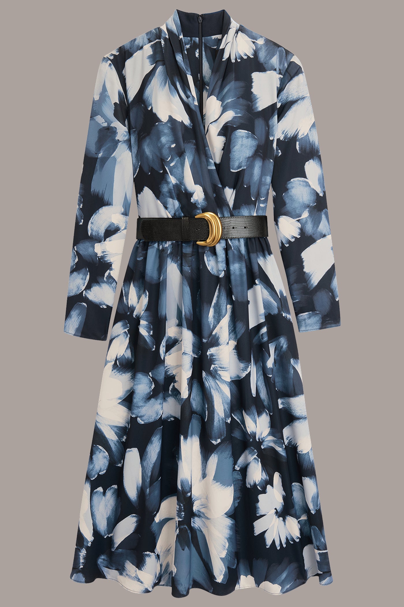 FLORAL BELTED A LINE MIDI DRESS VIEW 11 FLORAL BELTED A LINE MIDI DRESS VIEW 11