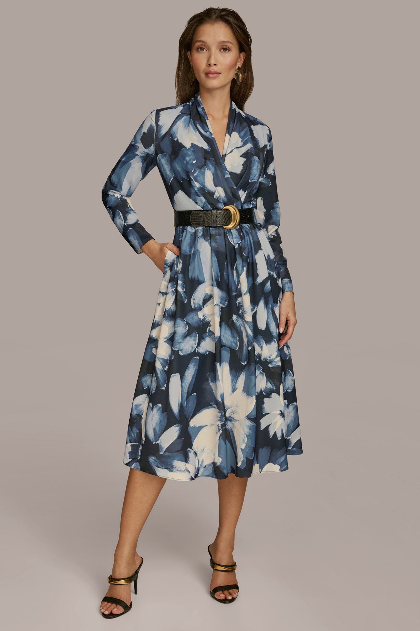 FLORAL BELTED A LINE MIDI DRESS | View 1 | Plus Size Dresses FLORAL BELTED A LINE MIDI DRESS | View 1 | Plus Size Dresses