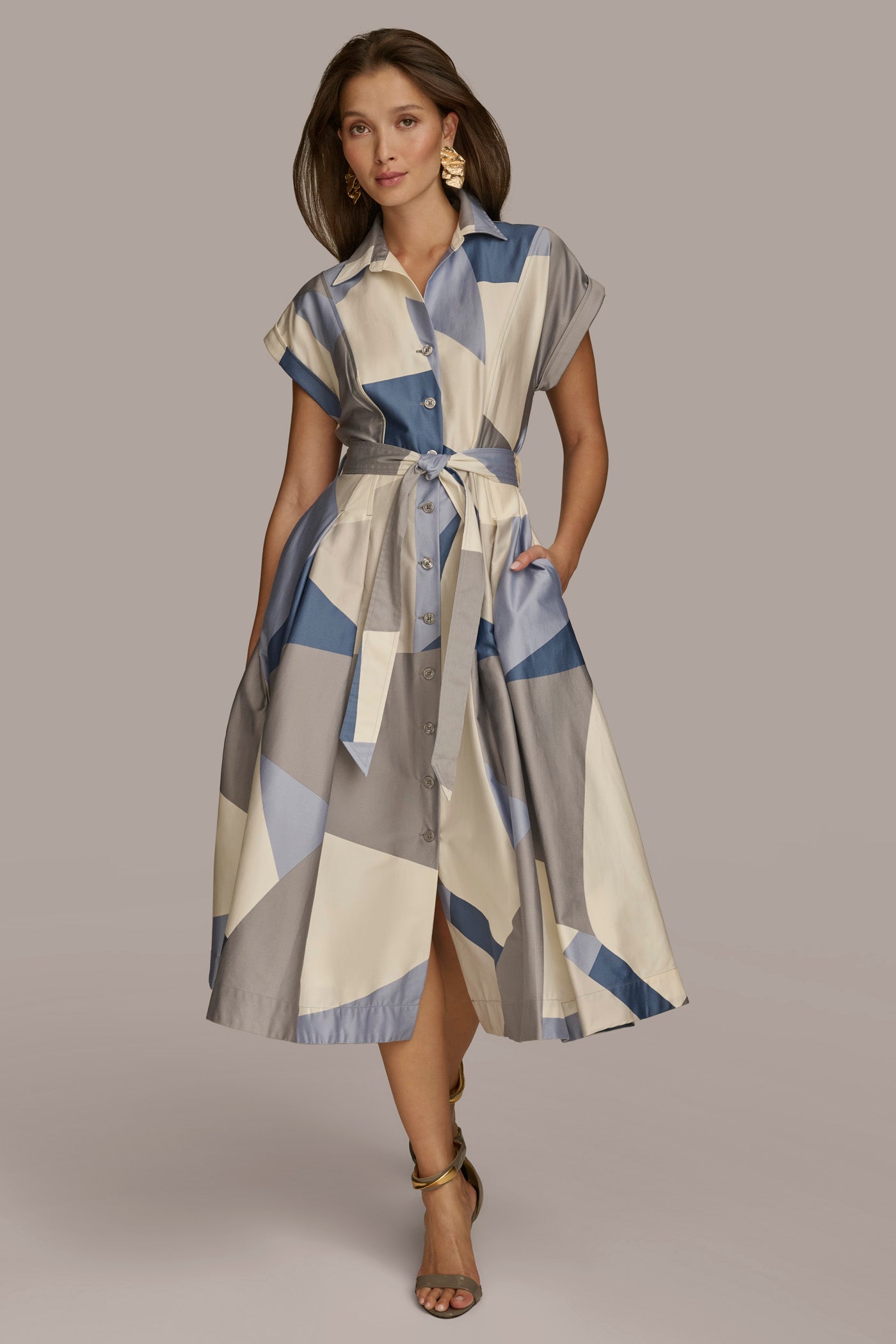 COLORBLOCK A LINE SHIRT DRESS VIEW 5 COLORBLOCK A LINE SHIRT DRESS VIEW 5