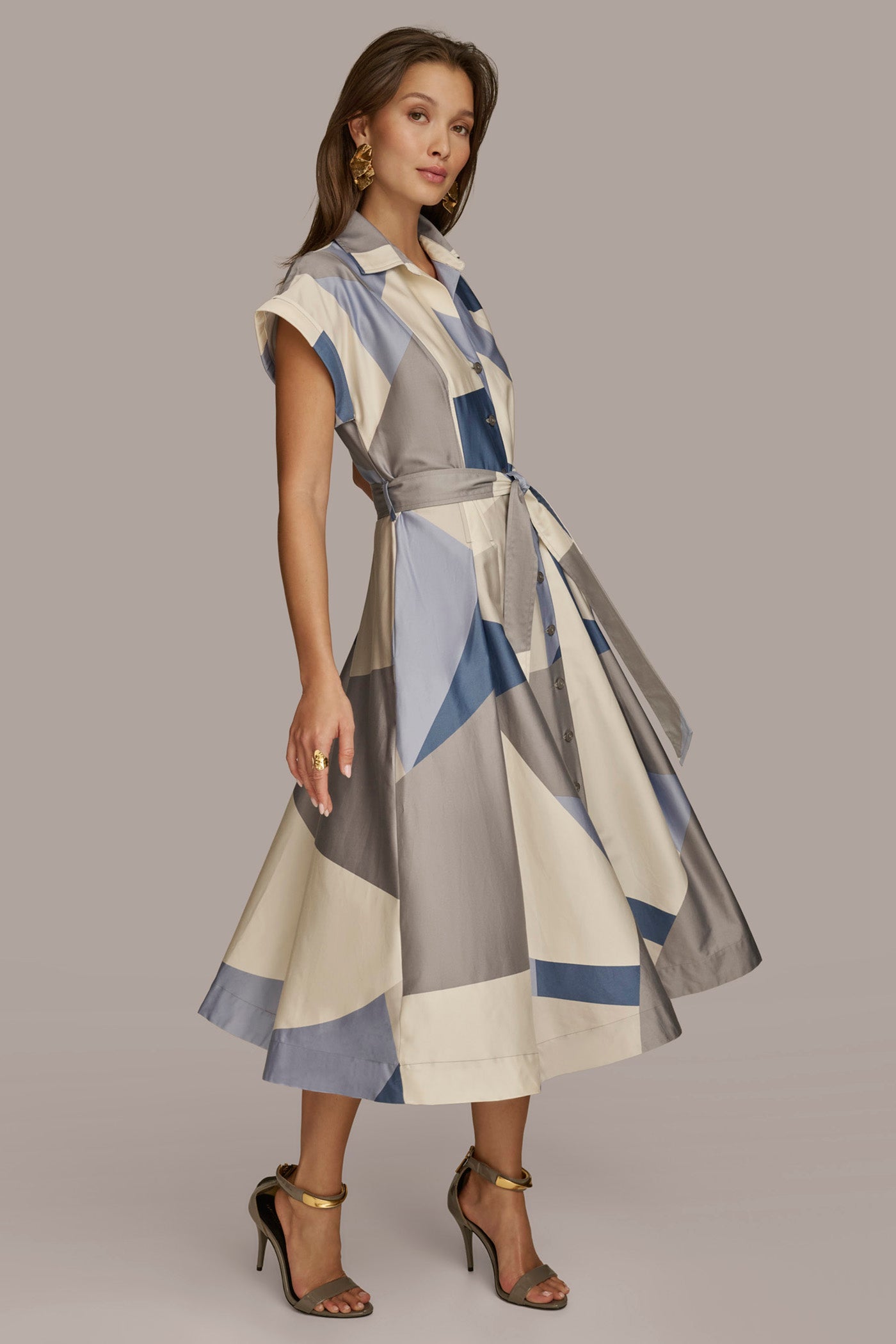 COLORBLOCK A LINE SHIRT DRESS VIEW 3 COLORBLOCK A LINE SHIRT DRESS VIEW 3