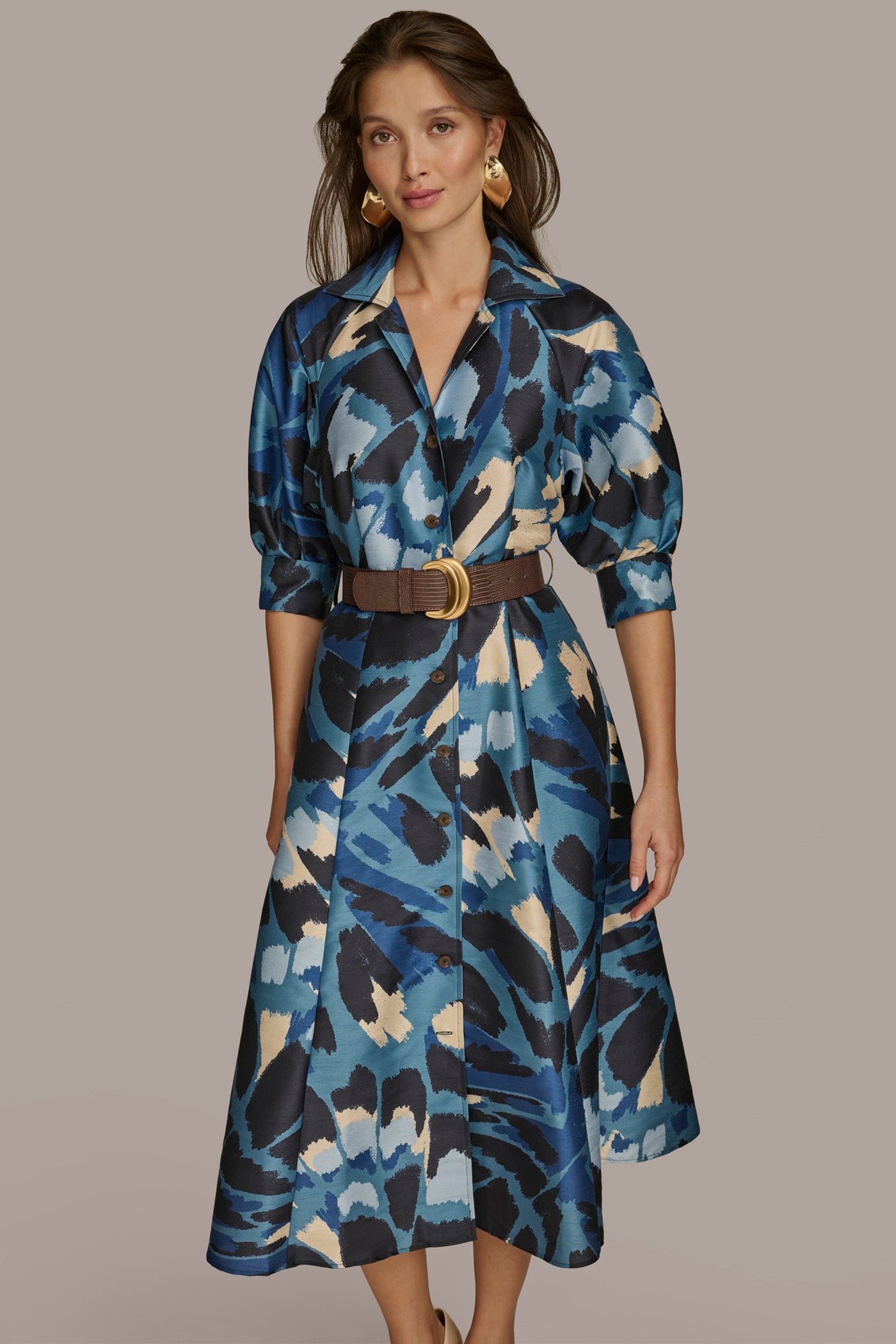 FLORAL PRINT A LINE MIDI SHIRT DRESS VIEW 5 | Last Chance FLORAL PRINT A LINE MIDI SHIRT DRESS VIEW 5 | Last Chance