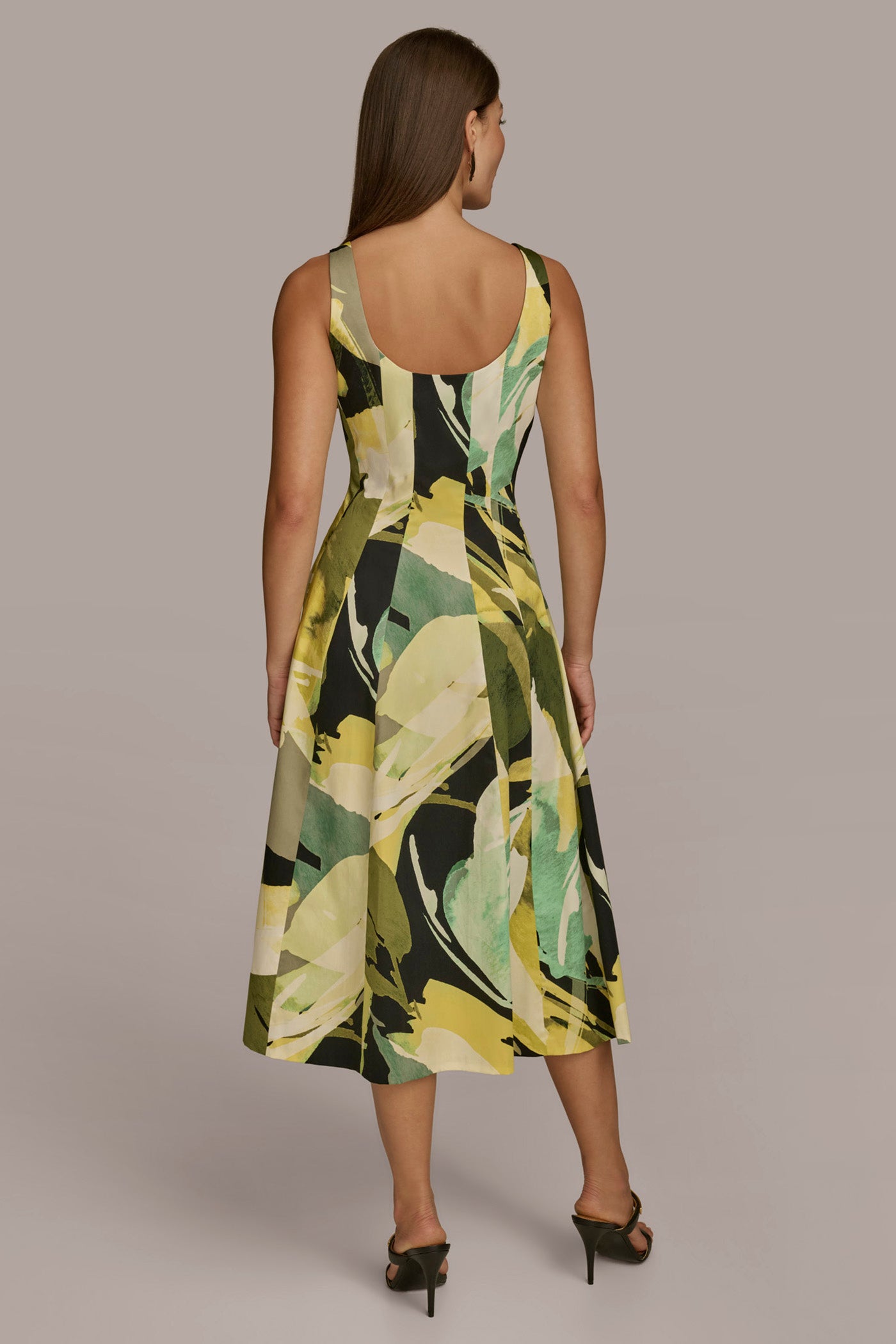 ABSTRACT MIDI FIT AND FLARE DRESS | View 2 | Last Chance ABSTRACT MIDI FIT AND FLARE DRESS | View 2 | Last Chance