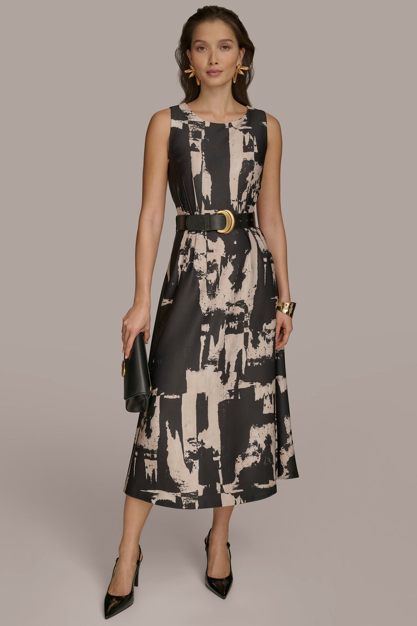 ABSTRACT PRINTED A LINE MIDI DRESS VIEW 4 ABSTRACT PRINTED A LINE MIDI DRESS VIEW 4