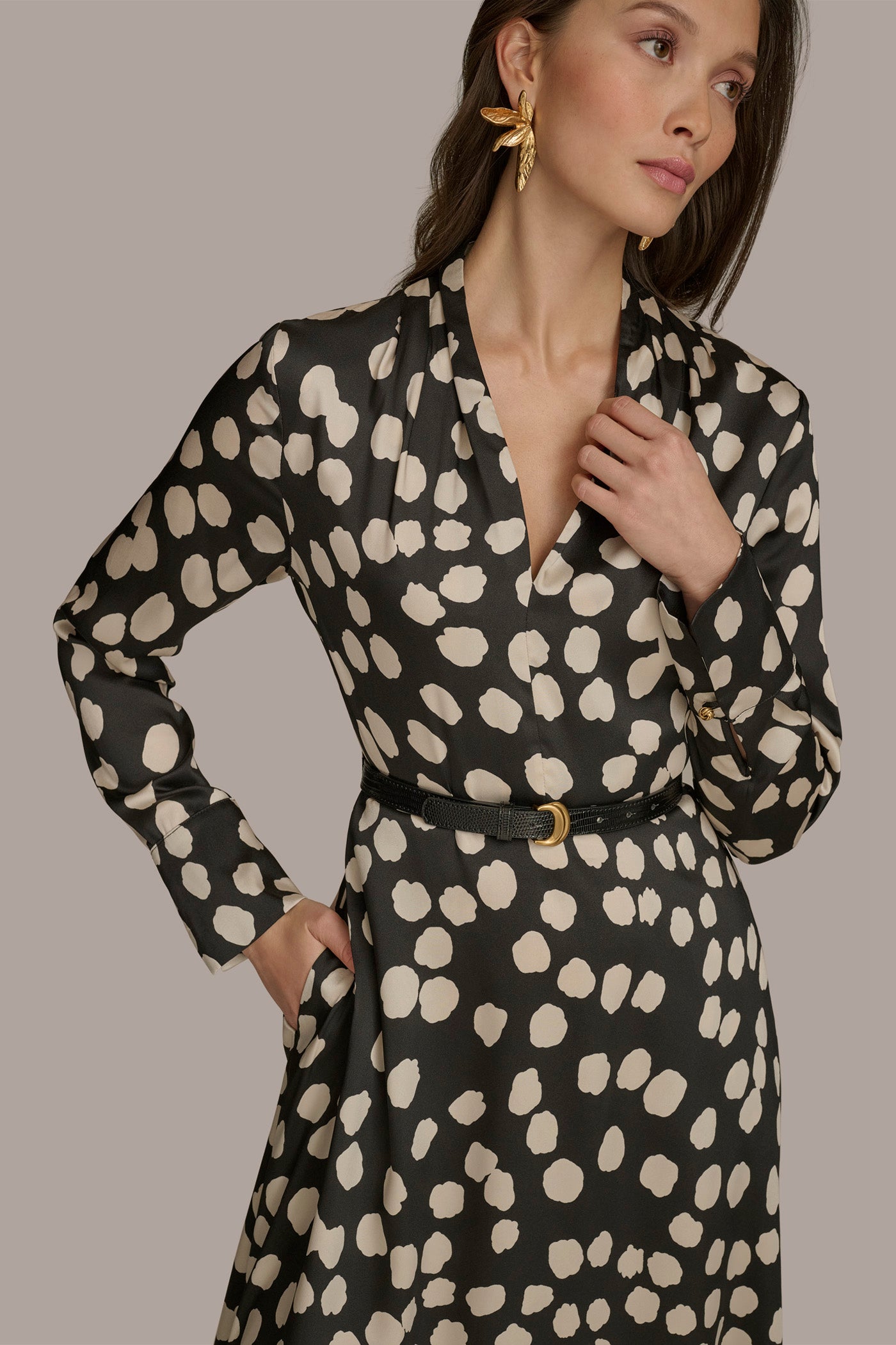 POLKA DOT A LINE MIDI DRESS VIEW 6 POLKA DOT A LINE MIDI DRESS VIEW 6