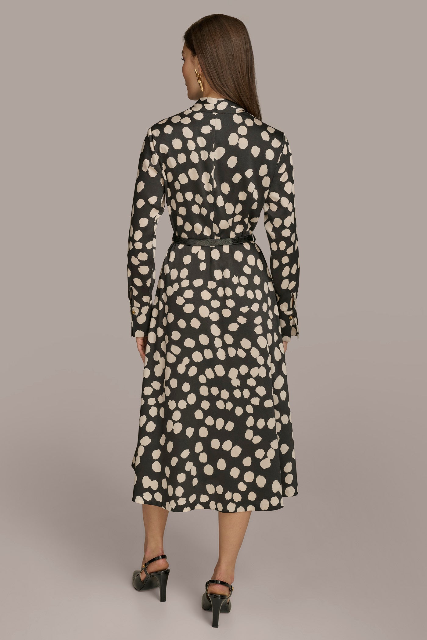 POLKA DOT A LINE MIDI DRESS VIEW 2 POLKA DOT A LINE MIDI DRESS VIEW 2