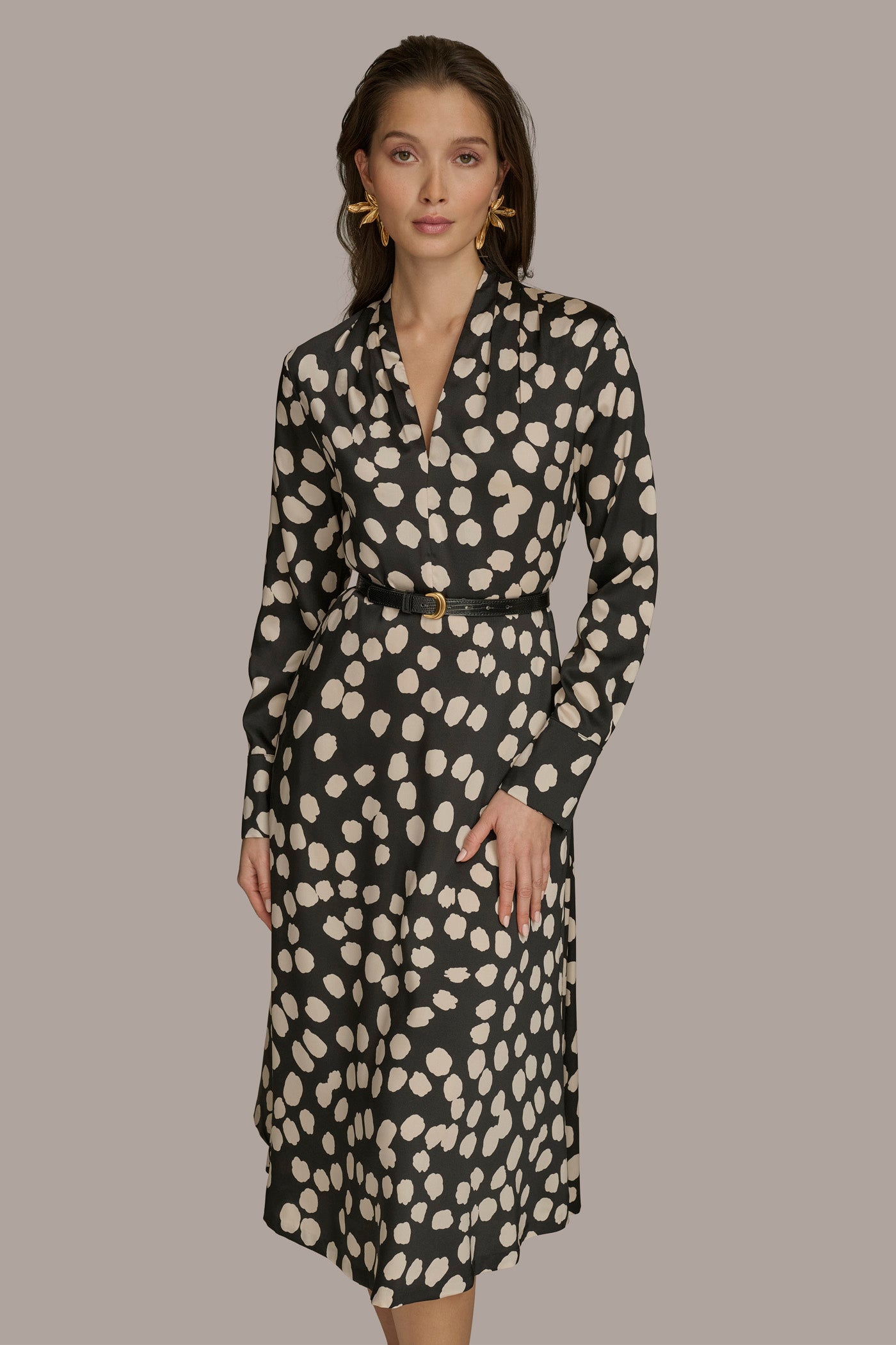 POLKA DOT A LINE MIDI DRESS VIEW 5 POLKA DOT A LINE MIDI DRESS VIEW 5