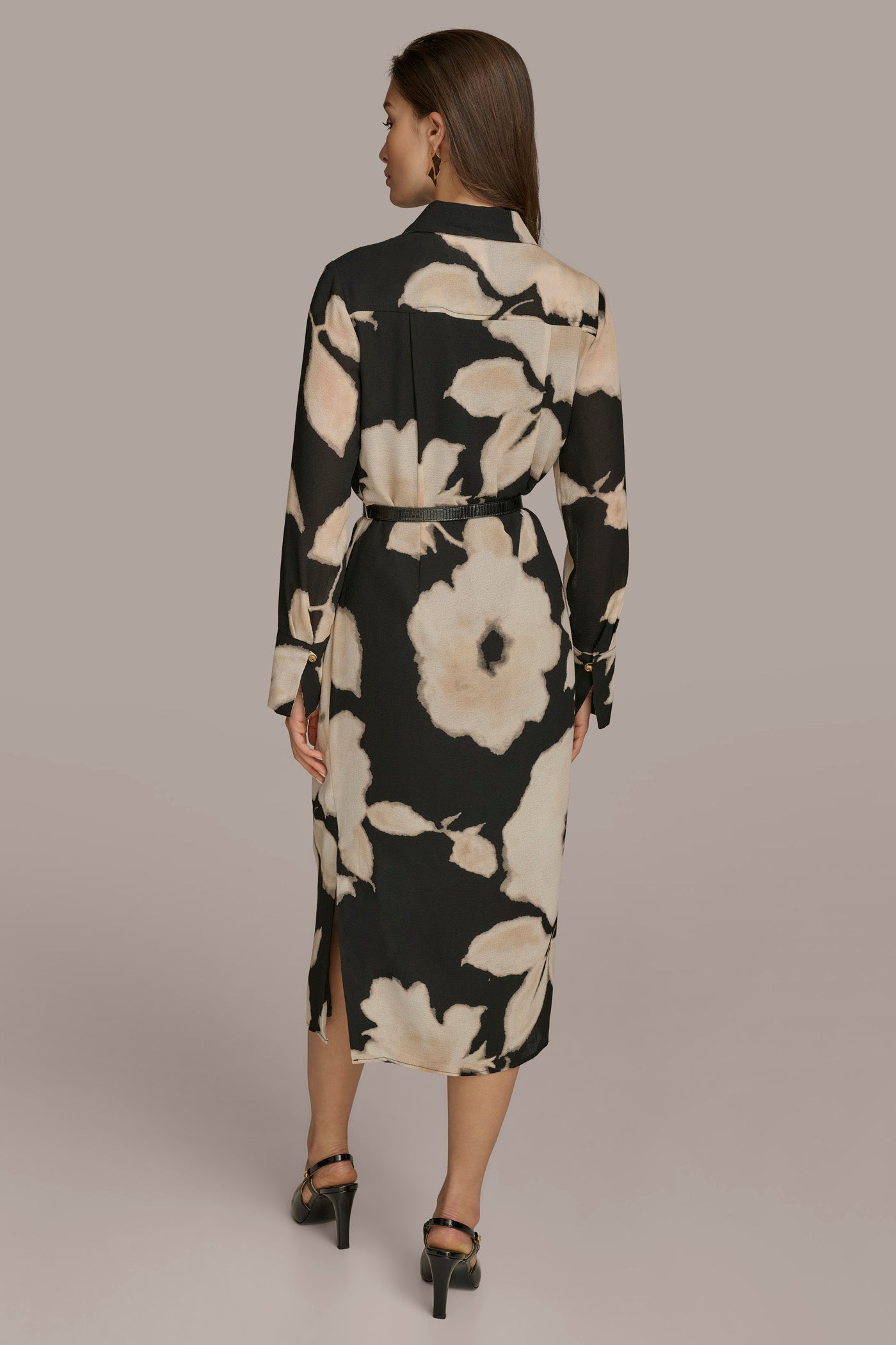 FLORAL A-LINE MIDI DRESS VIEW 2 FLORAL A-LINE MIDI DRESS VIEW 2