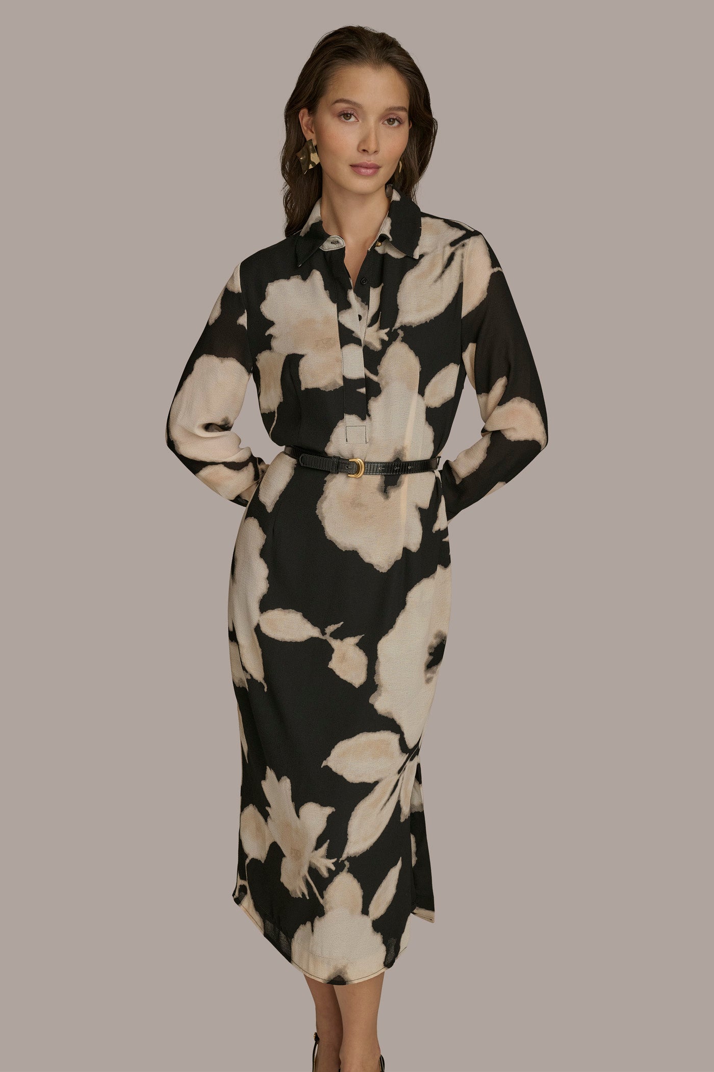 FLORAL A-LINE MIDI DRESS VIEW 4 FLORAL A-LINE MIDI DRESS VIEW 4