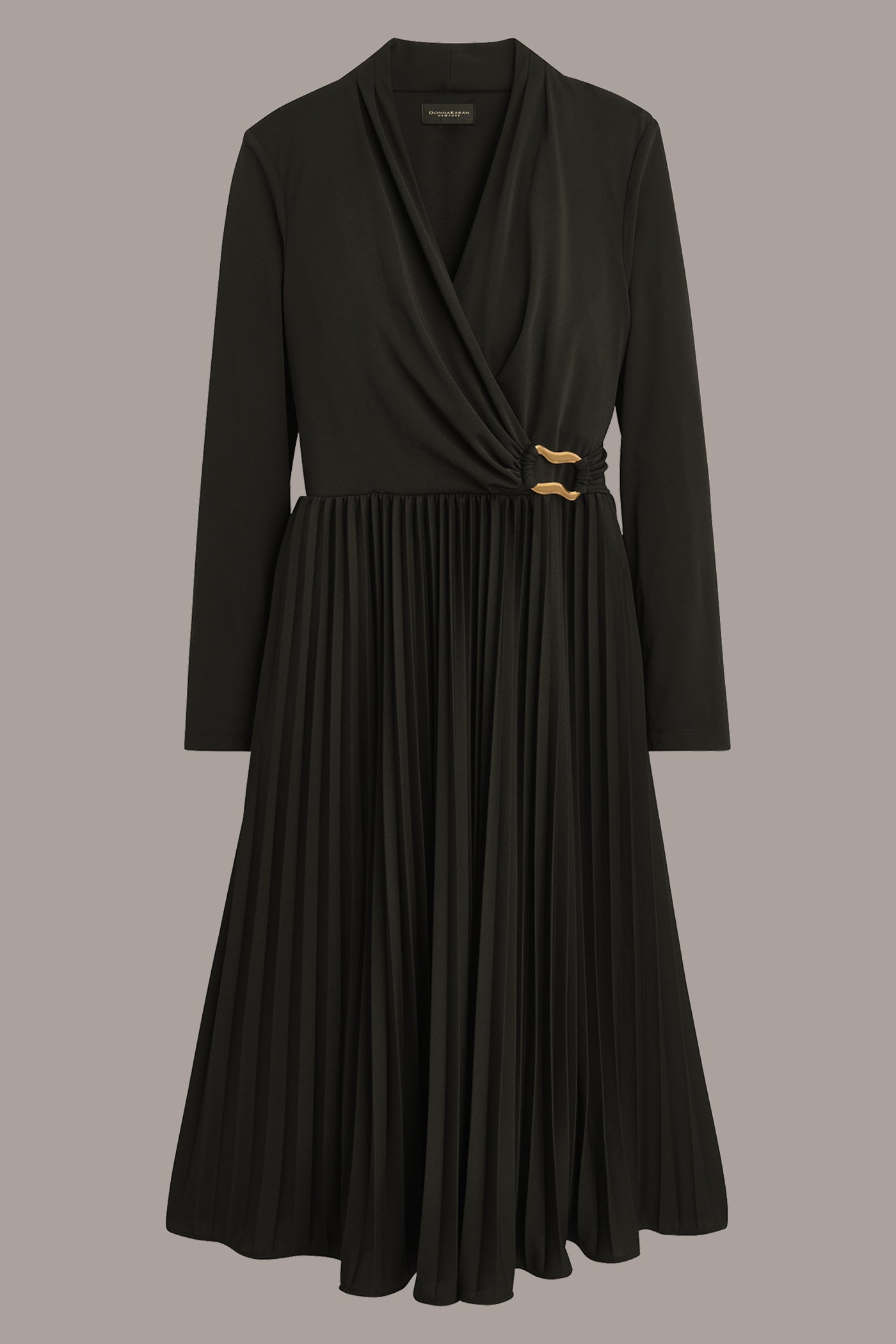 V-NECK PLEATED SKIRT MIDI DRESS VIEW 8 | Last Chance V-NECK PLEATED SKIRT MIDI DRESS VIEW 8 | Last Chance
