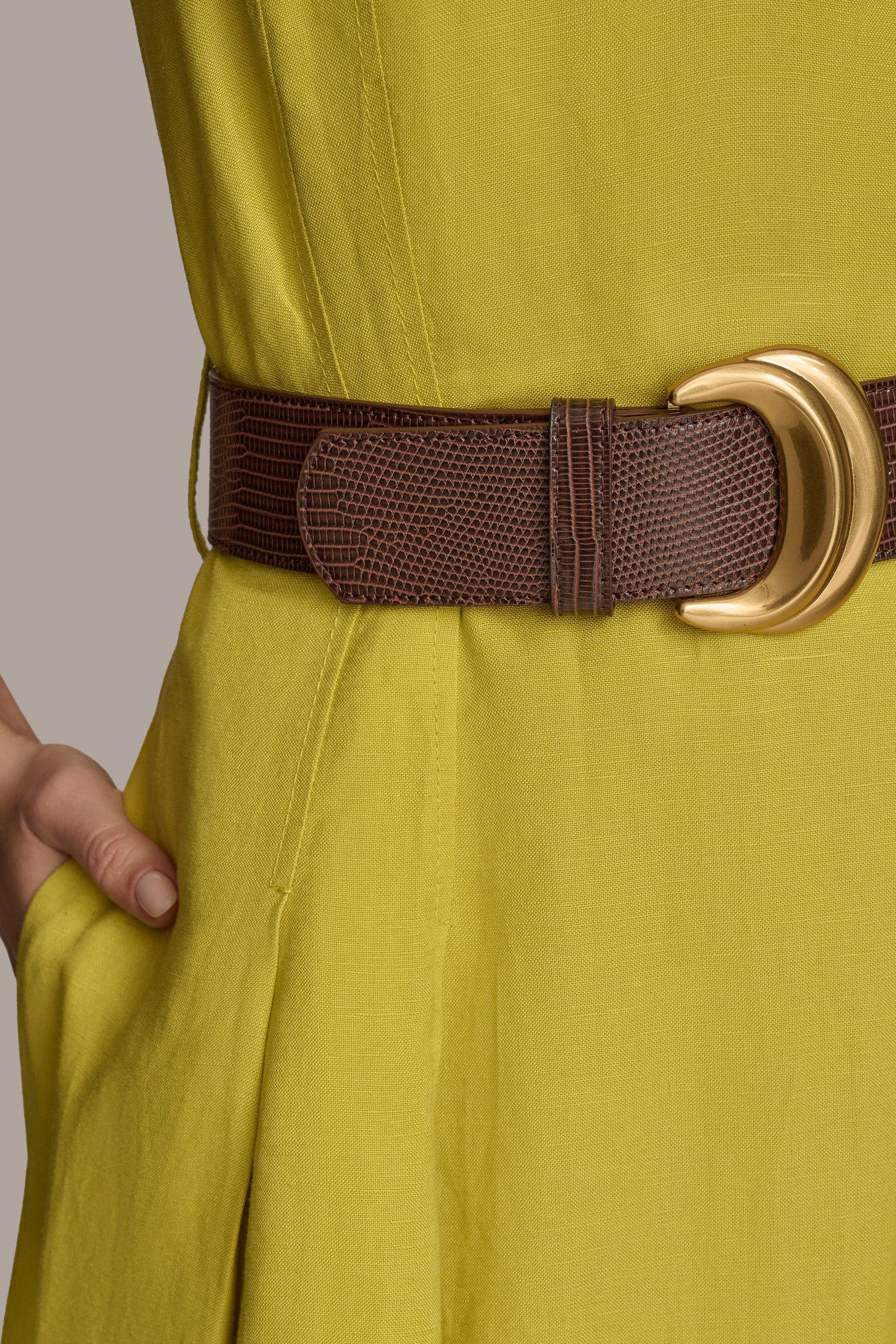 BELTED LINEN-BLEND A LINE DRESS VIEW 5 | Last Chance BELTED LINEN-BLEND A LINE DRESS VIEW 5 | Last Chance