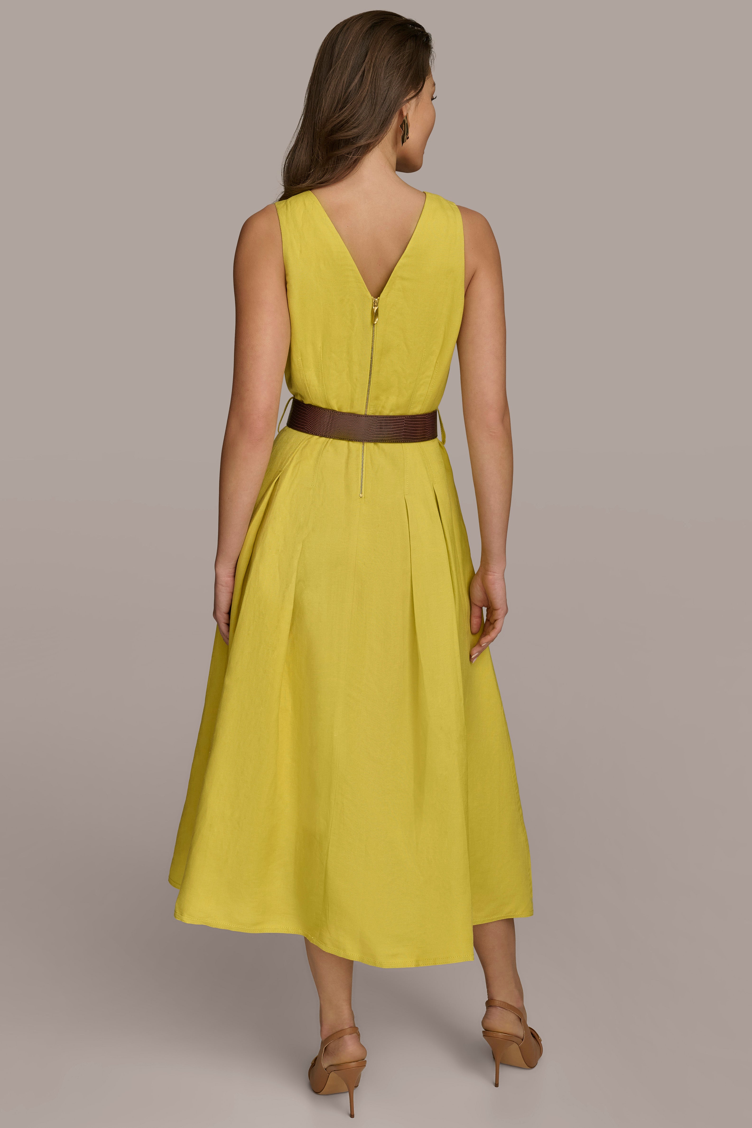 BELTED LINEN-BLEND A LINE DRESS | View 2 | Dresses & Jumpsuits BELTED LINEN-BLEND A LINE DRESS | View 2 | Dresses & Jumpsuits