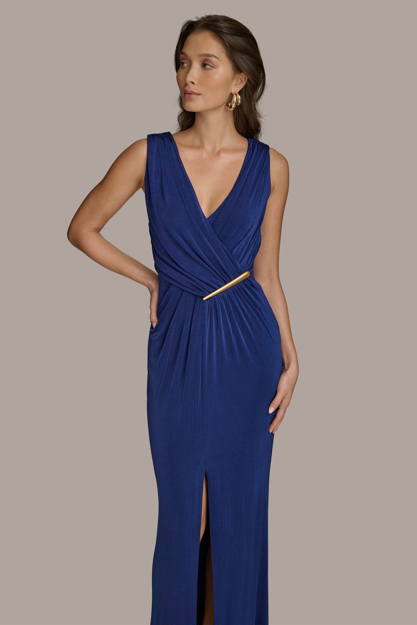 V-NECK GOWN WITH SIDE BAR VIEW 8 | Last Chance V-NECK GOWN WITH SIDE BAR VIEW 8 | Last Chance