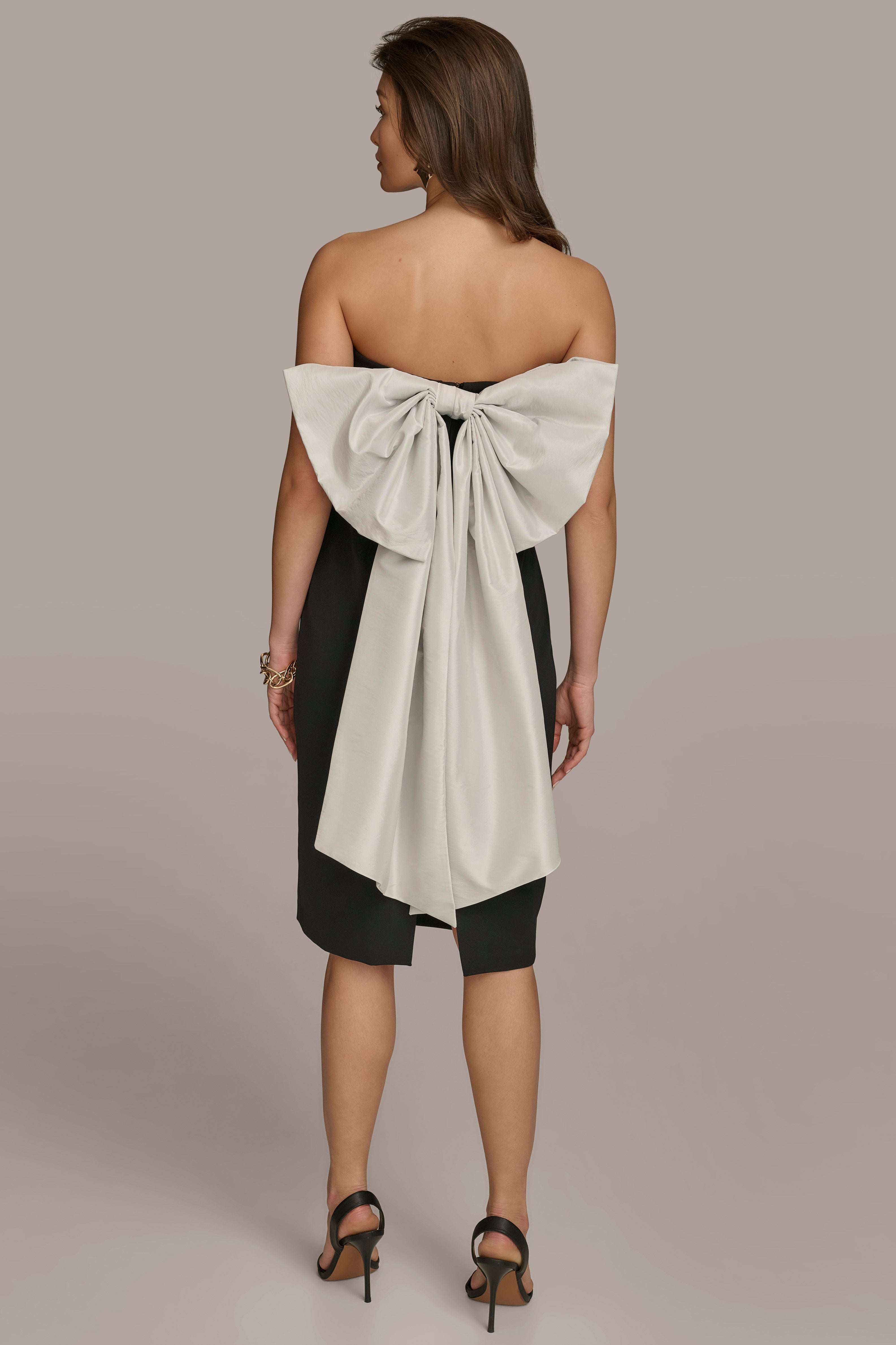 STRAPLESS SHEATH WITH BACK BOW | View 2 | Black Dresses STRAPLESS SHEATH WITH BACK BOW | View 2 | Black Dresses