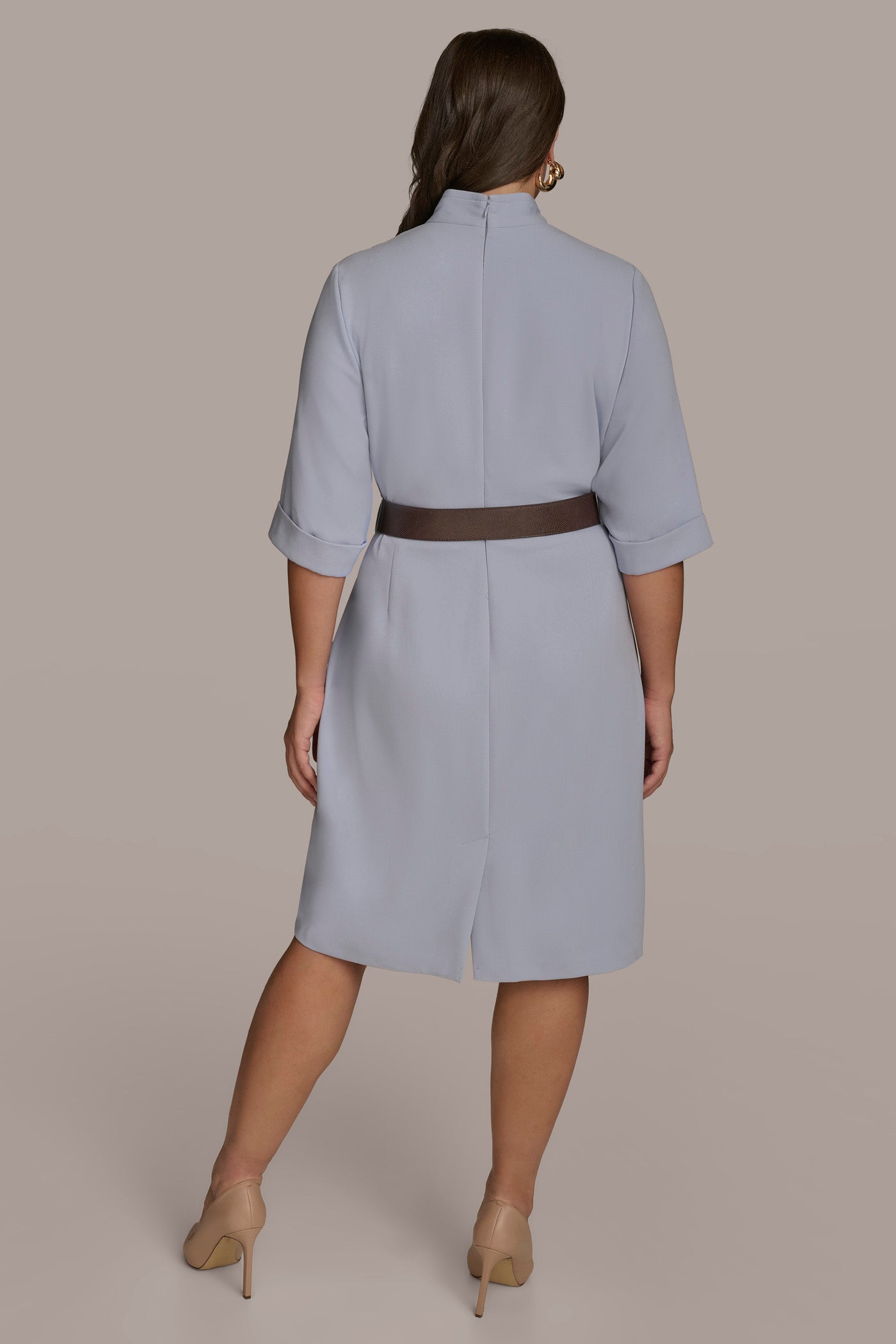 PLUS SIZE VNECK BELTED SHEATH DRESS | View 2 | Plus Size Dresses PLUS SIZE VNECK BELTED SHEATH DRESS | View 2 | Plus Size Dresses