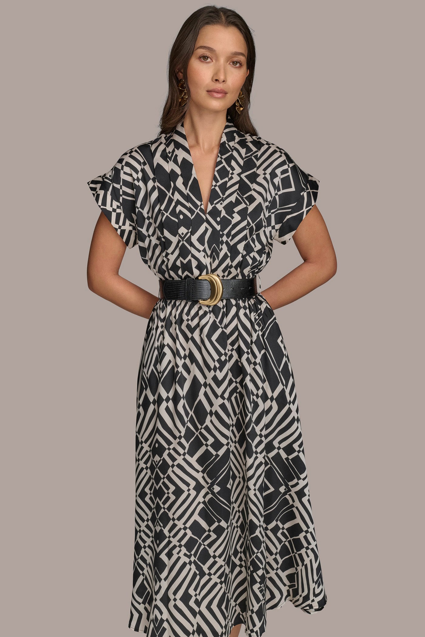 ABSTRACT MIDI SHIRT DRESS VIEW 5 ABSTRACT MIDI SHIRT DRESS VIEW 5