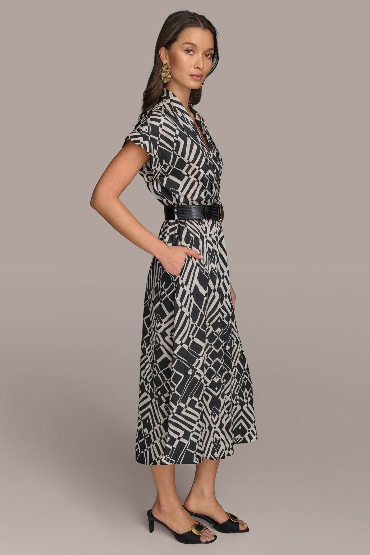 ABSTRACT MIDI SHIRT DRESS VIEW 3 ABSTRACT MIDI SHIRT DRESS VIEW 3