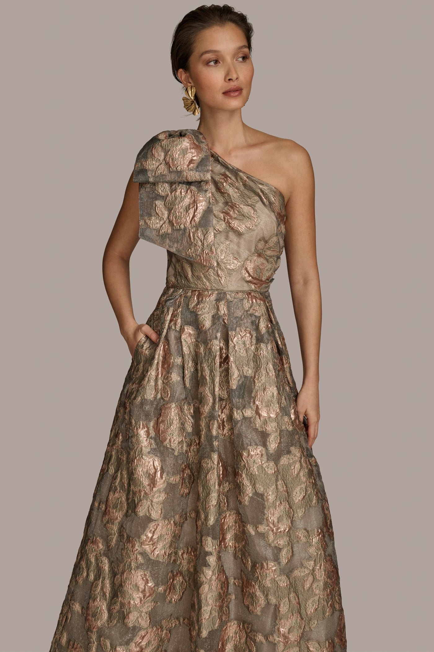 ONE SHOULDER BOW FLORAL BALL GOWN VIEW 6 | Dresses & Jumpsuits ONE SHOULDER BOW FLORAL BALL GOWN VIEW 6 | Dresses & Jumpsuits