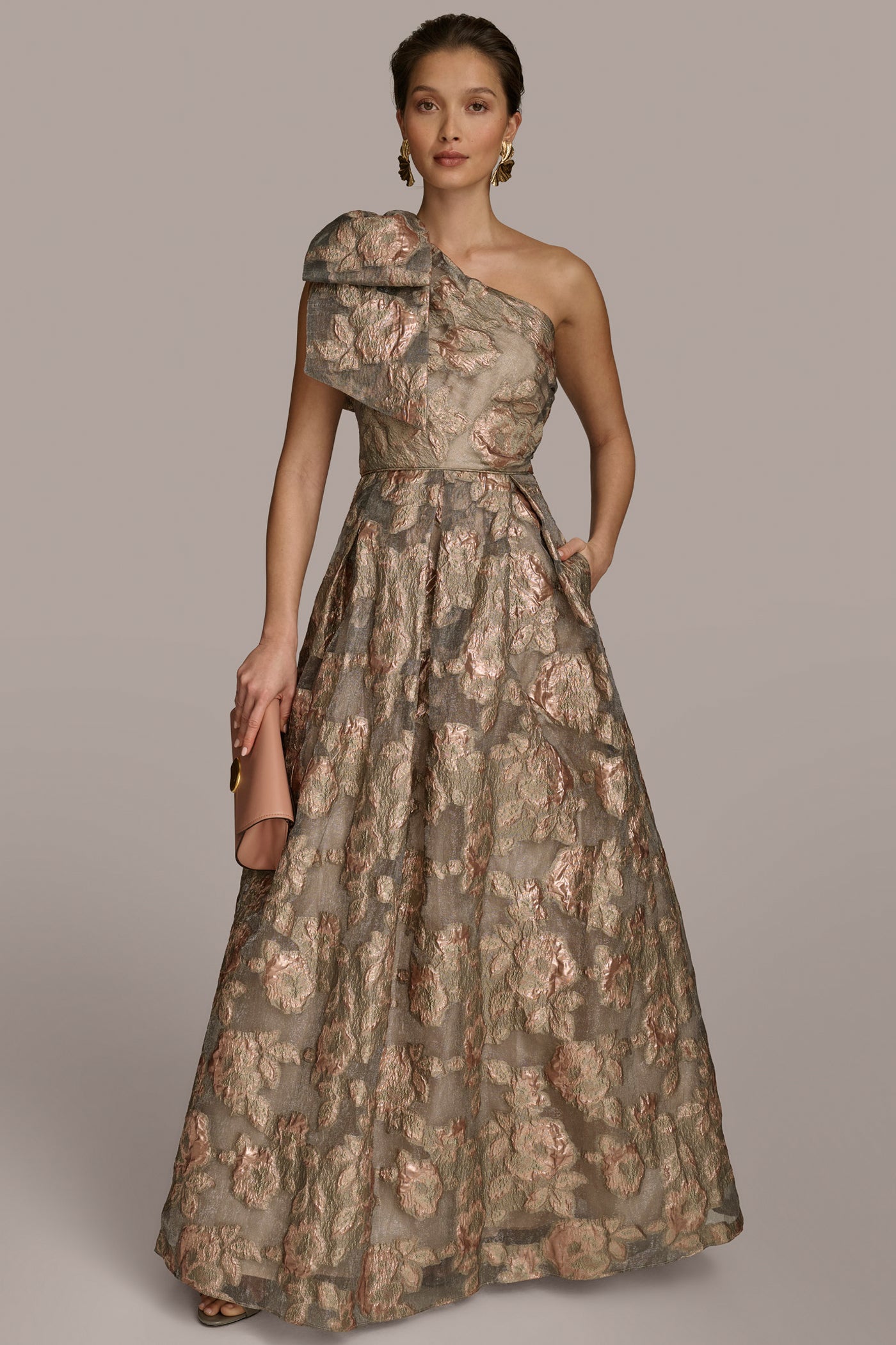 ONE SHOULDER BOW FLORAL BALL GOWN VIEW 5 | Dresses & Jumpsuits ONE SHOULDER BOW FLORAL BALL GOWN VIEW 5 | Dresses & Jumpsuits