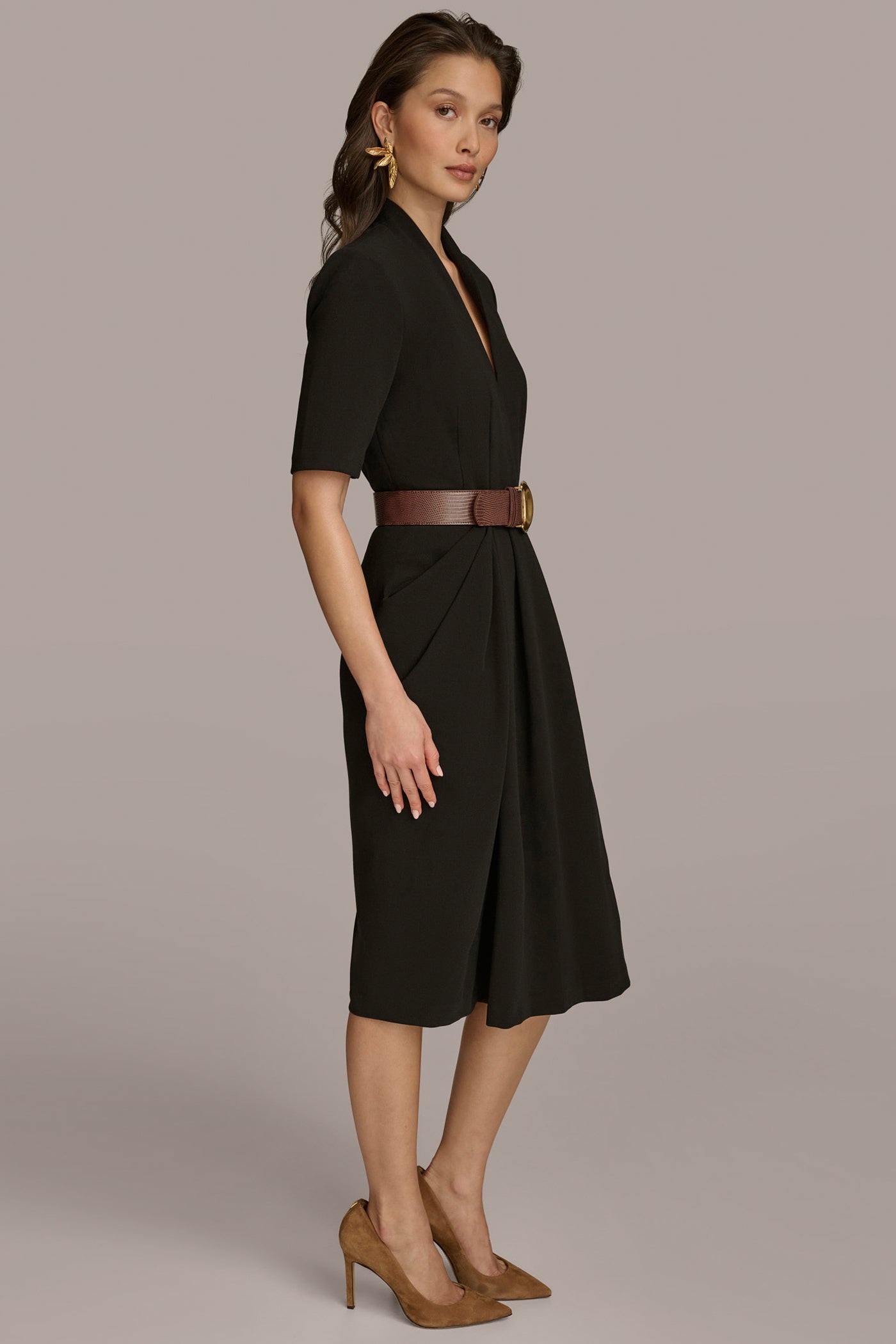 BELTED MIDI DRESS VIEW 3 | Black Dresses BELTED MIDI DRESS VIEW 3 | Black Dresses