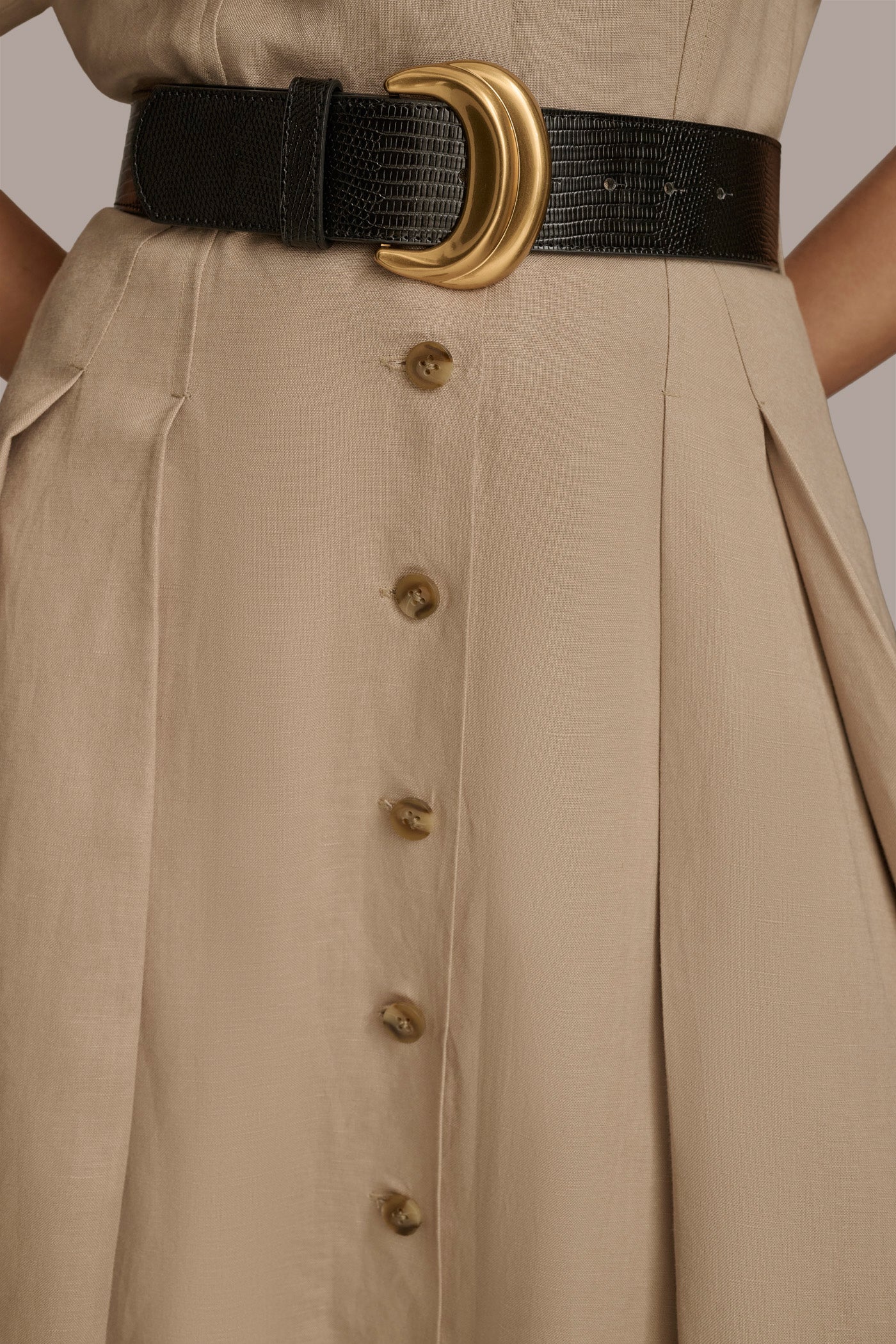 LINEN-BLEND MIDI SHIRT DRESS VIEW 5 | Last Chance LINEN-BLEND MIDI SHIRT DRESS VIEW 5 | Last Chance