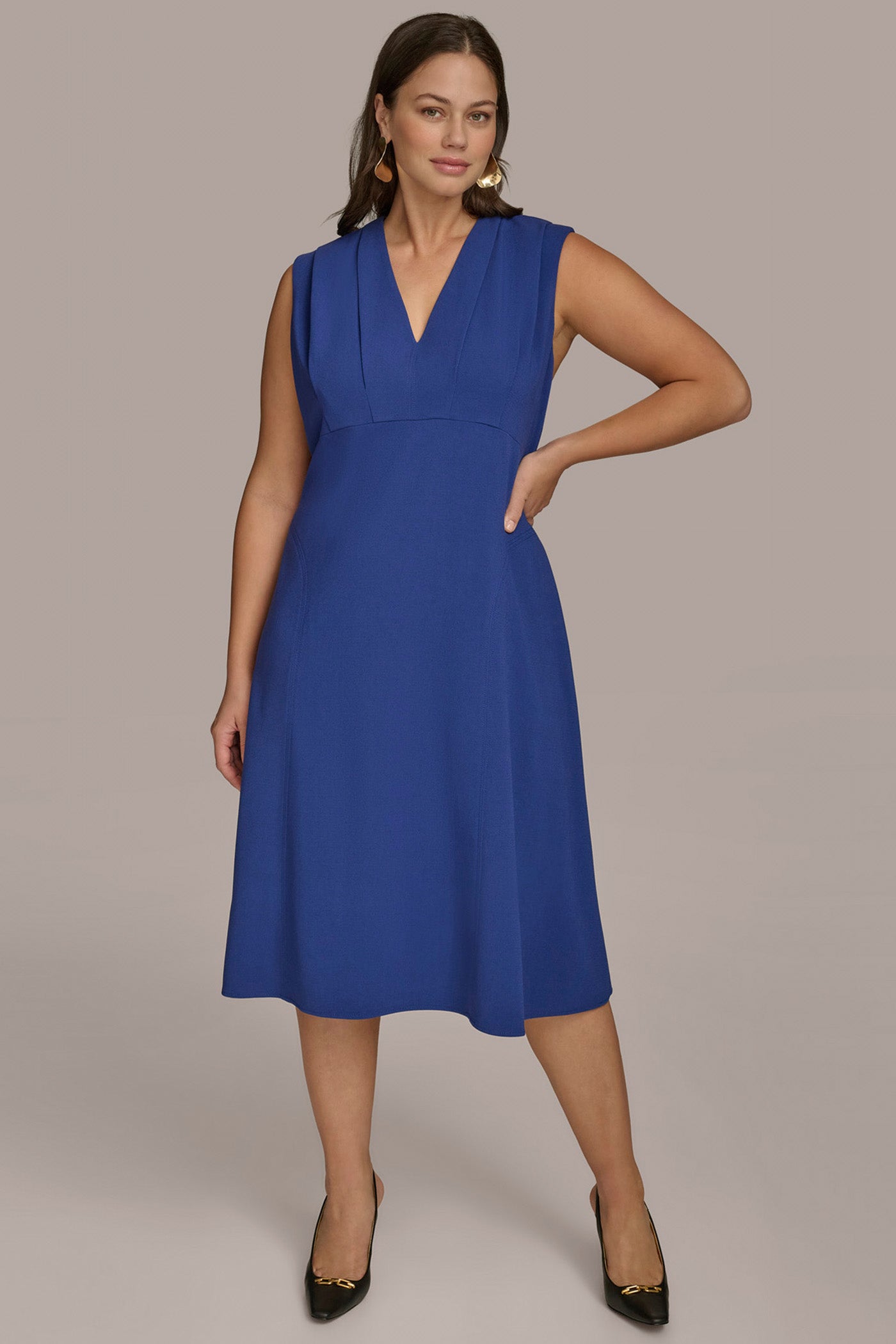 PLUS SIZE VNECK A LINE MIDI DRESS | View 1 | Plus Size Dresses PLUS SIZE VNECK A LINE MIDI DRESS | View 1 | Plus Size Dresses