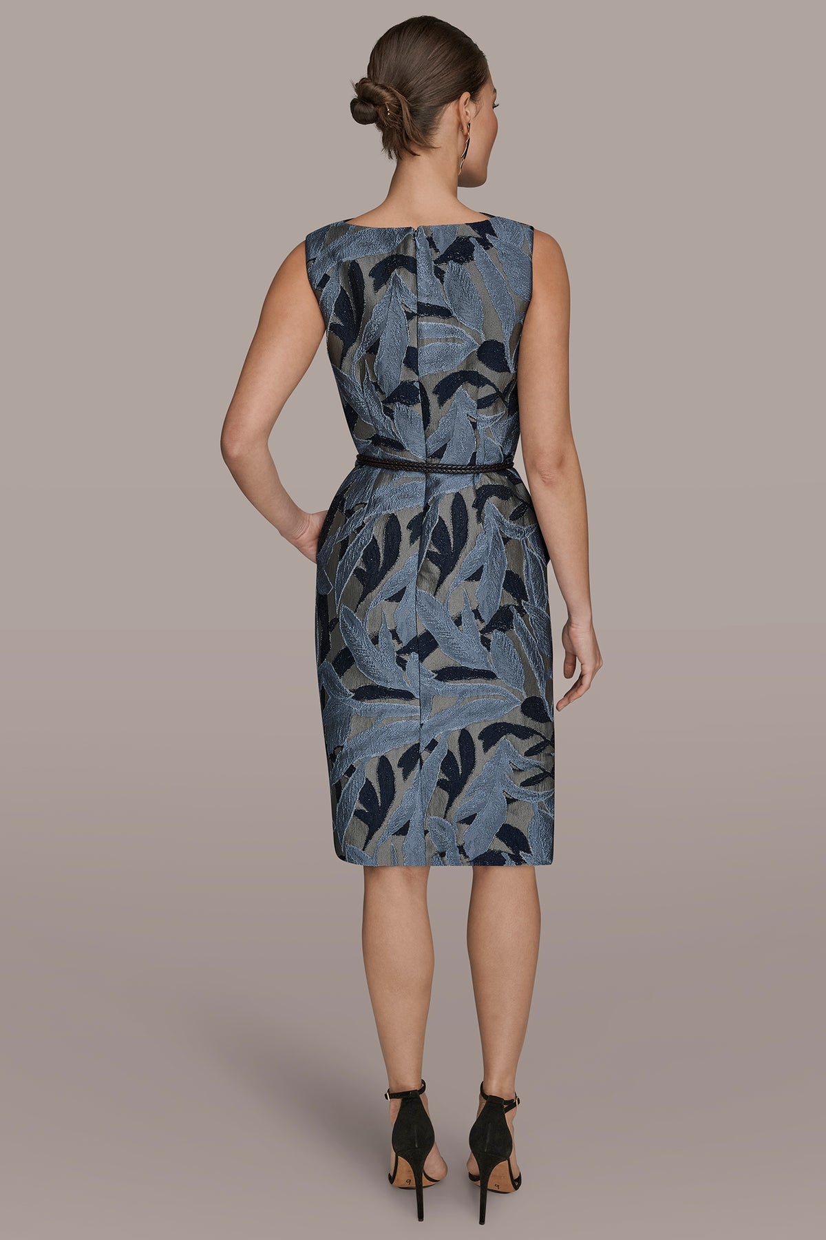 Donna Karan Women's Crewneck Sleeveless Dress - Blue Gray