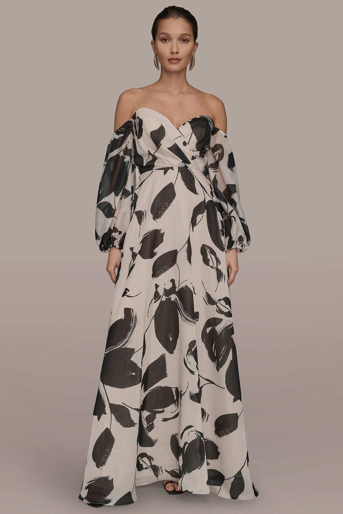 Organza Off The Shoulder Floral Gown | Gown